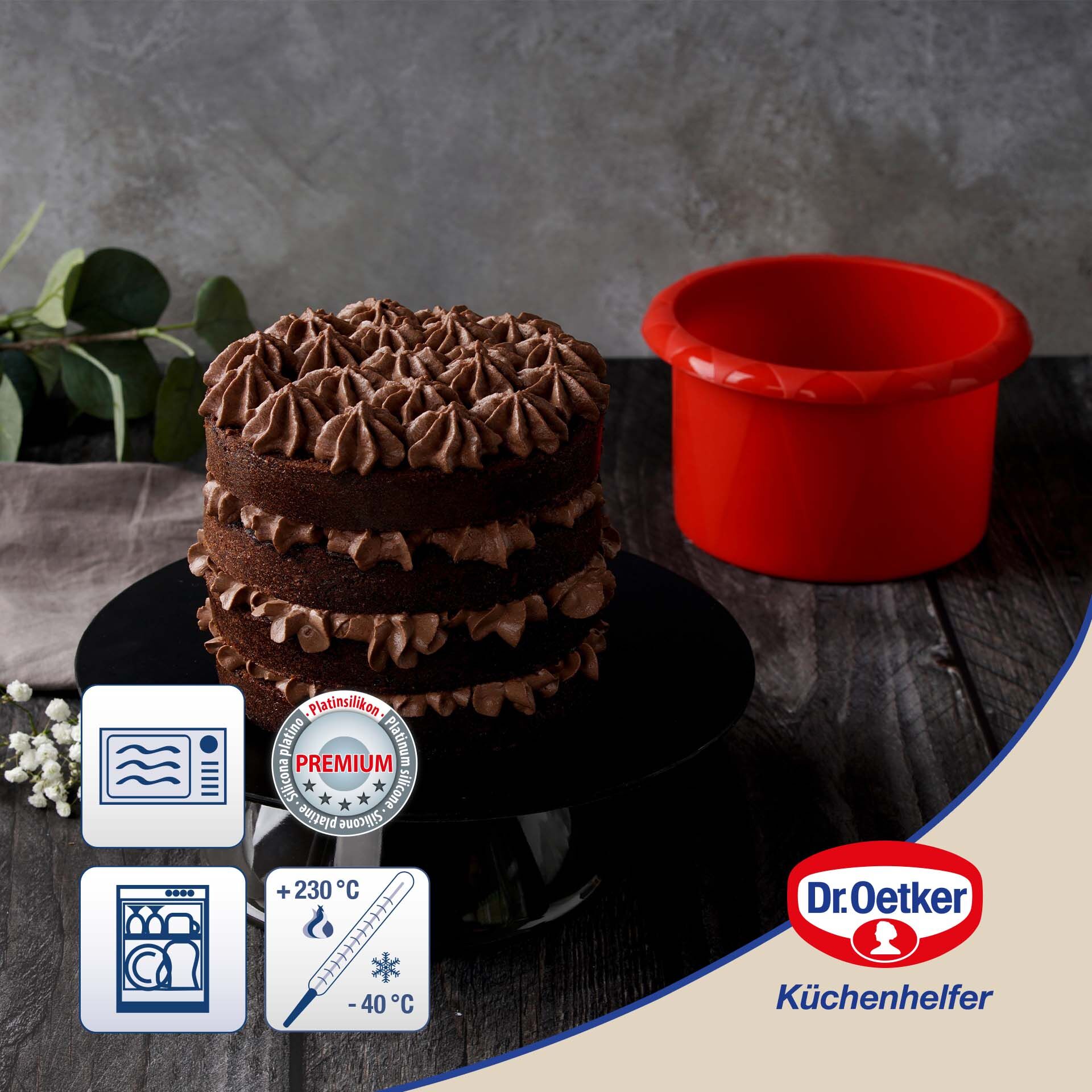 Backform rund Flexxibel Love, Ø16cm, Silikon