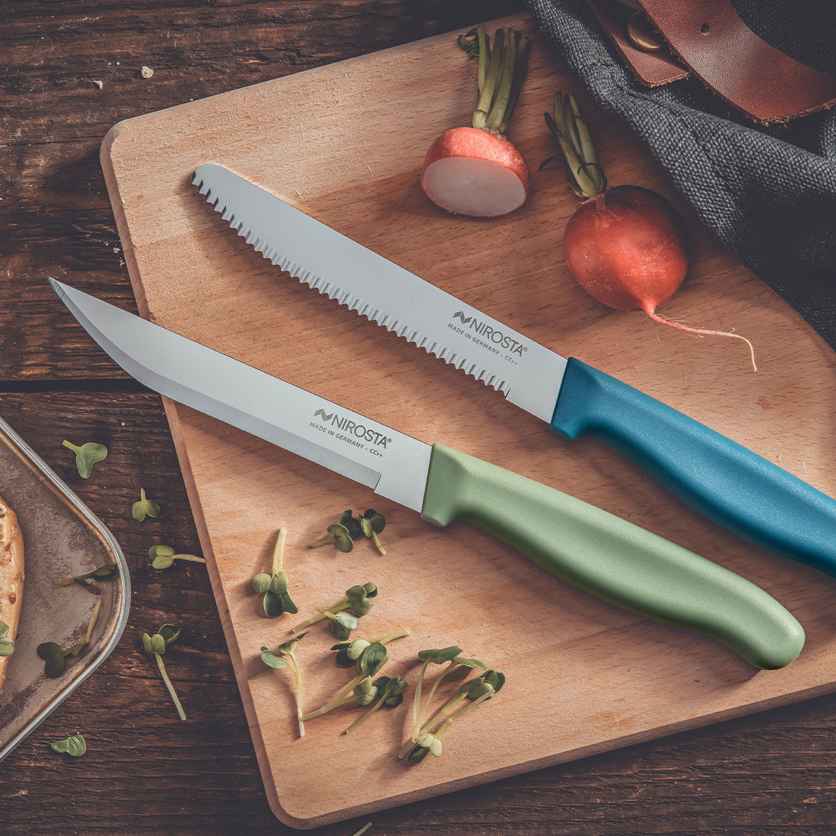 Vespermesser-Set Elemental, 2 Stück, grün/blau