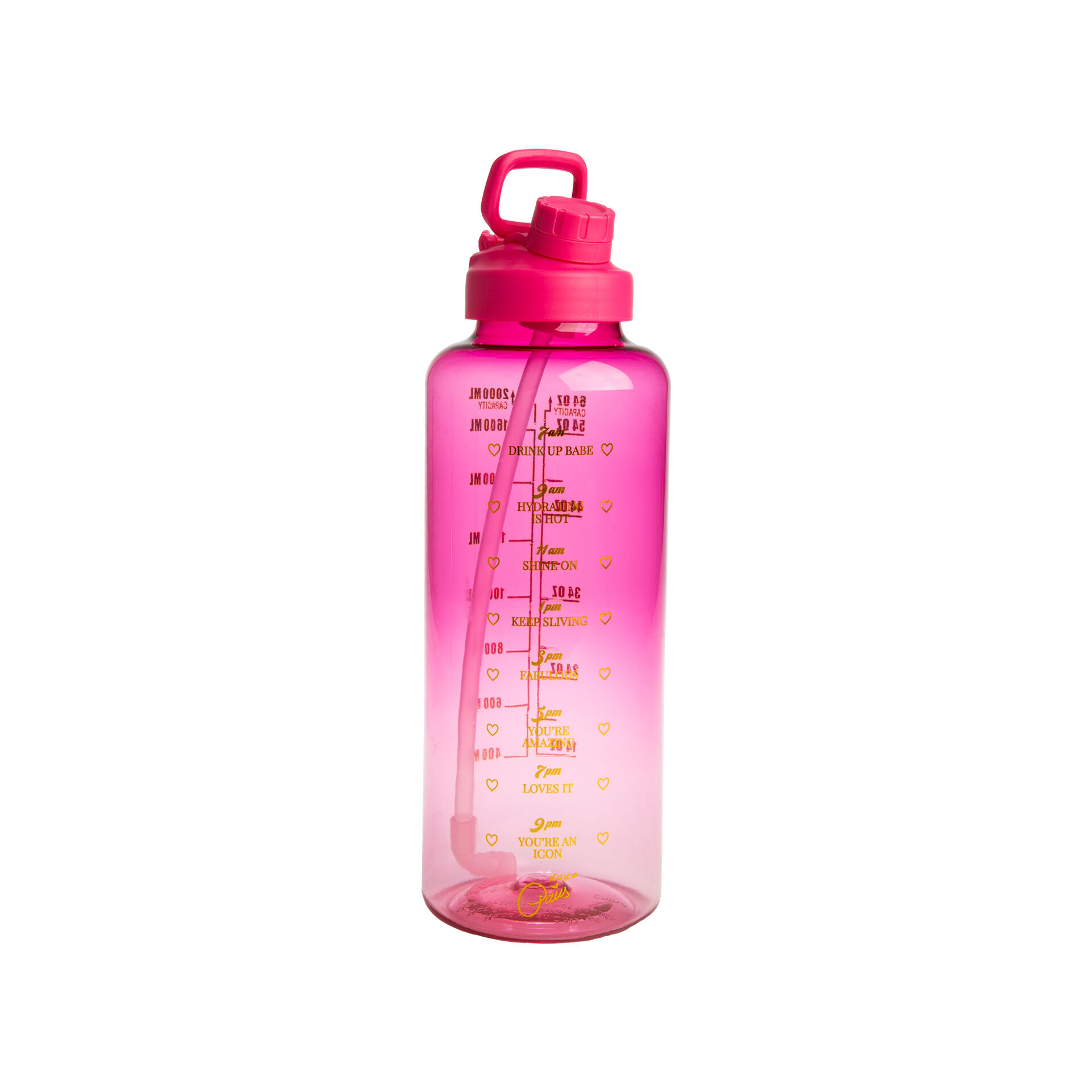 Motivations-Trinkflasche Pink, 2L