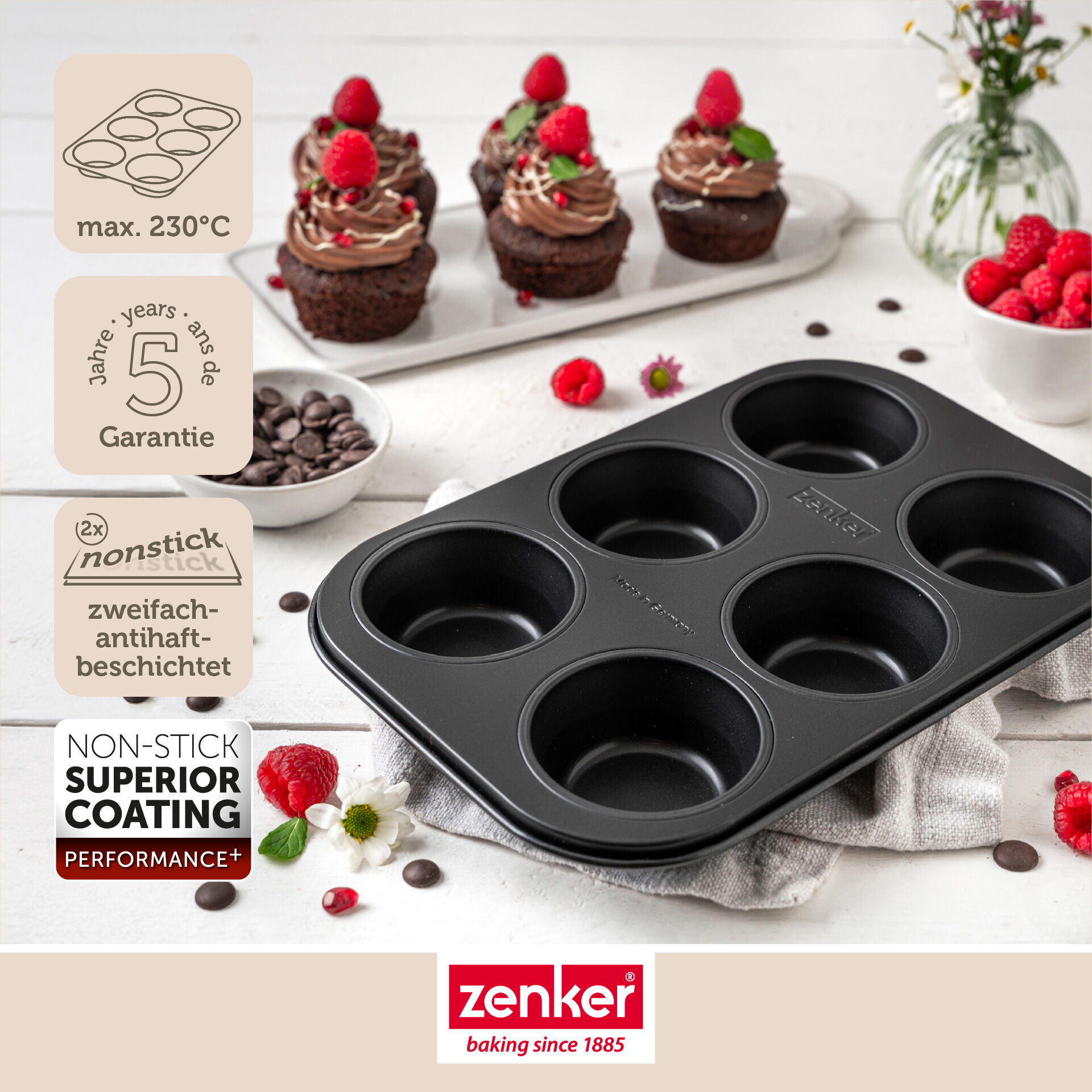 Muffinform Perfect Black+, 6er