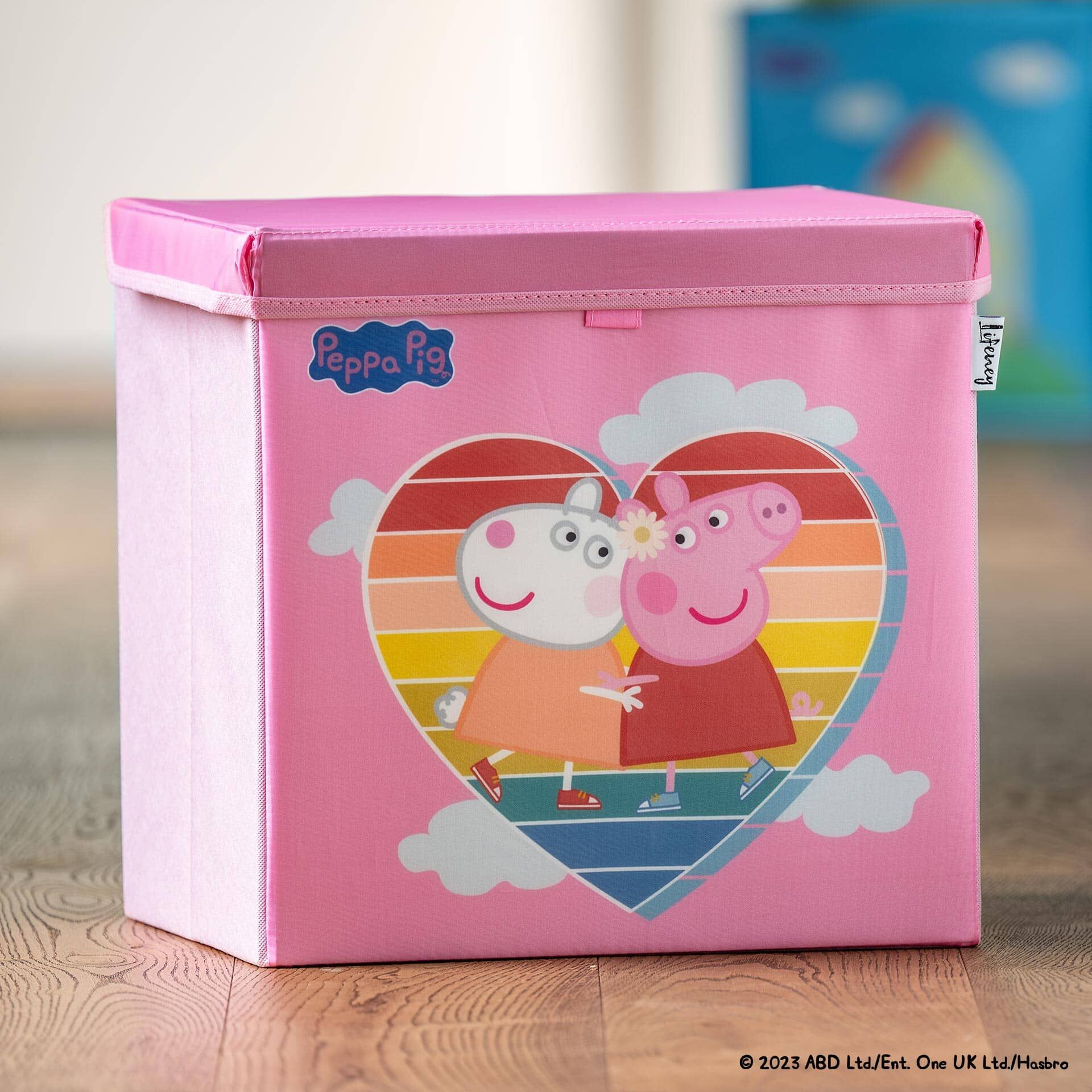Aufbewahrungsbox Peppa Pig Freundschaft mit Deckel, 33x33x33cm 833666