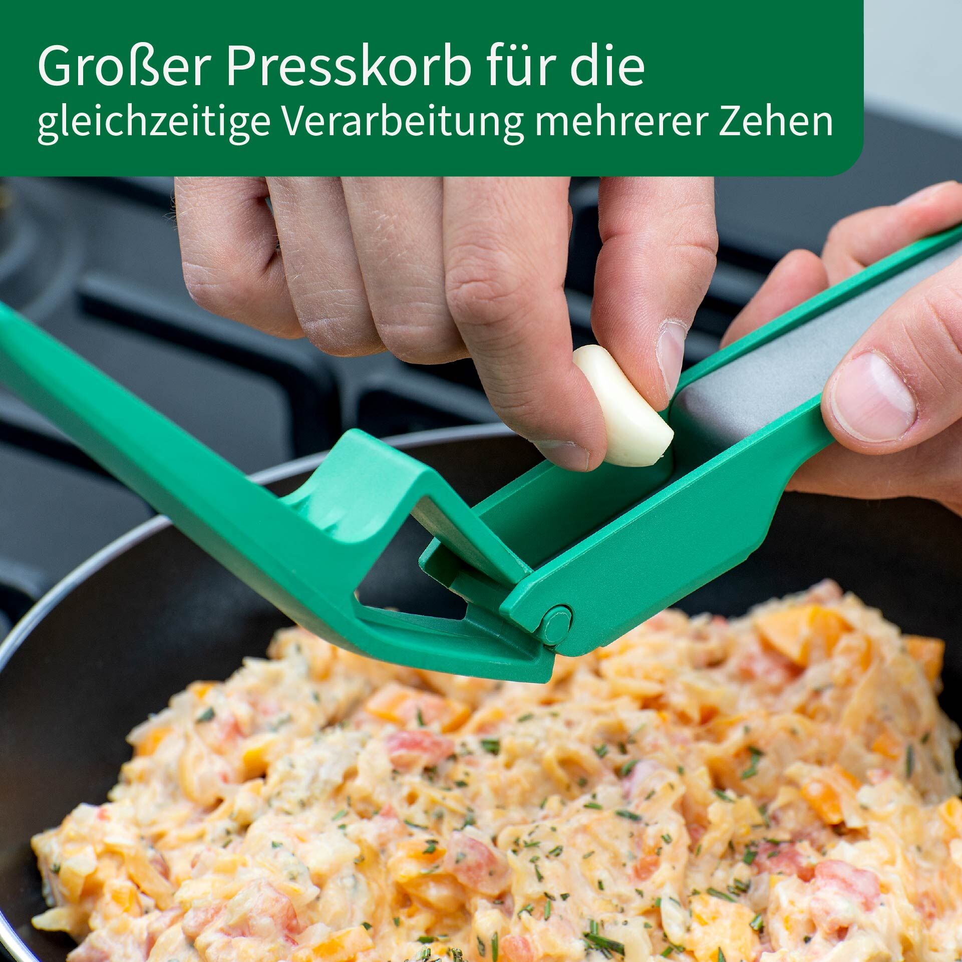 Knoblauchpresse, grün