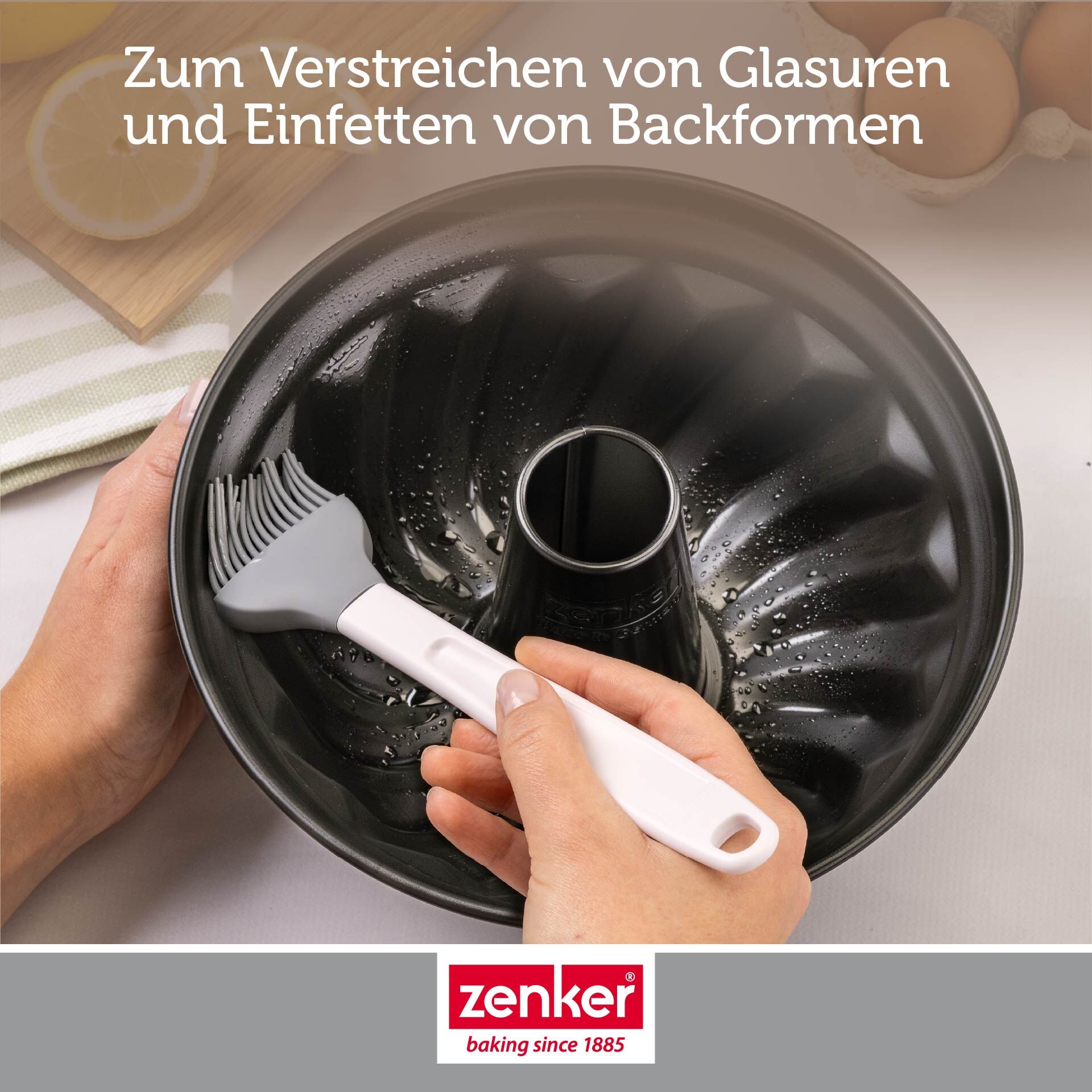 Backpinsel breit Pure Elegance, hellgrau, Silikon