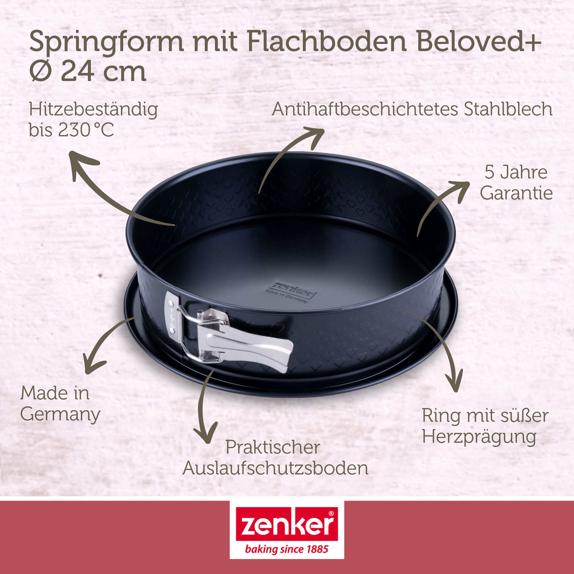 Springform mit Flachboden Beloved+, Ø24cm