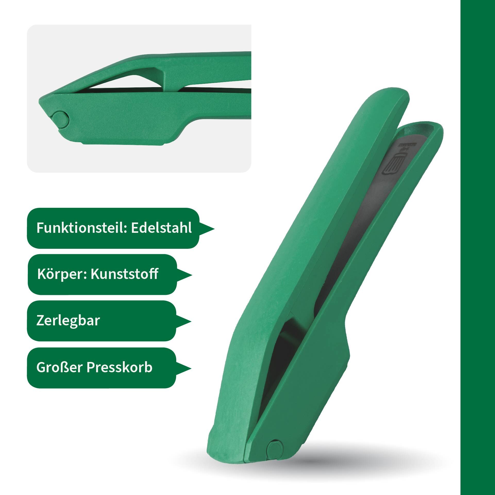 Knoblauchpresse, grün