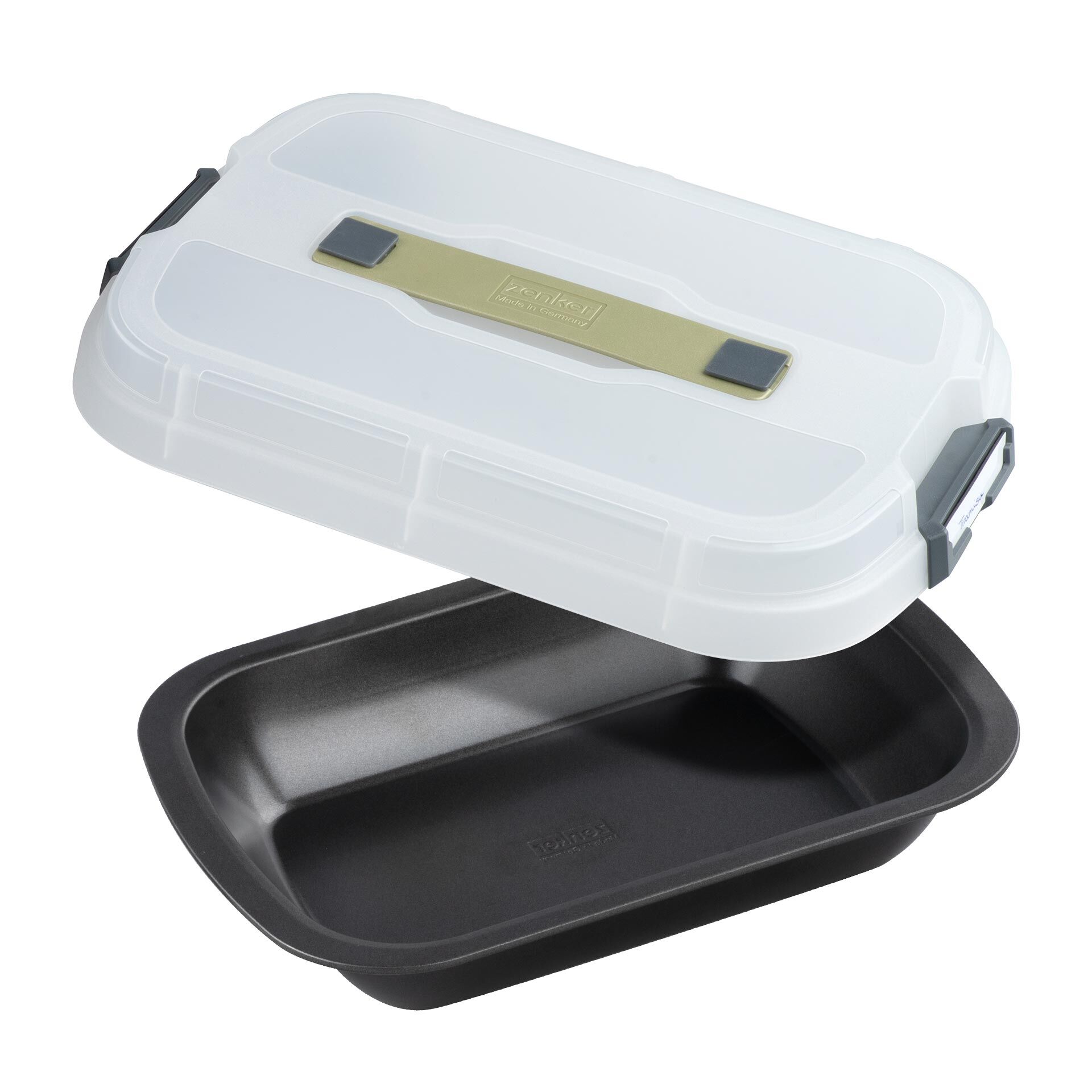 Dessert- & Auflaufform mit Transporthaube, 34x25x6cm Dessert- & Auflaufform mit Transporthaube, 34x25x6cm