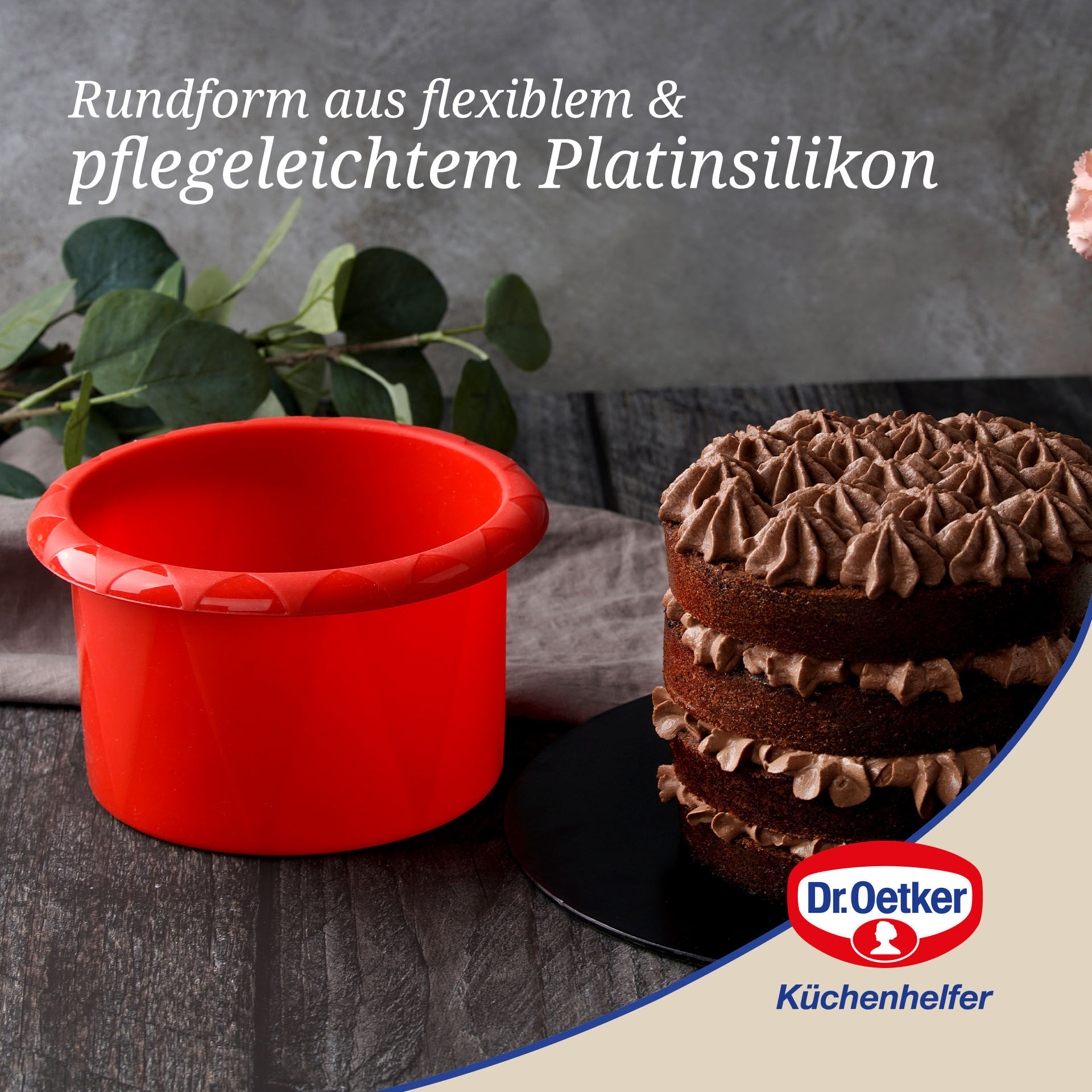 Backform rund Flexxibel Love, Ø16cm, Silikon