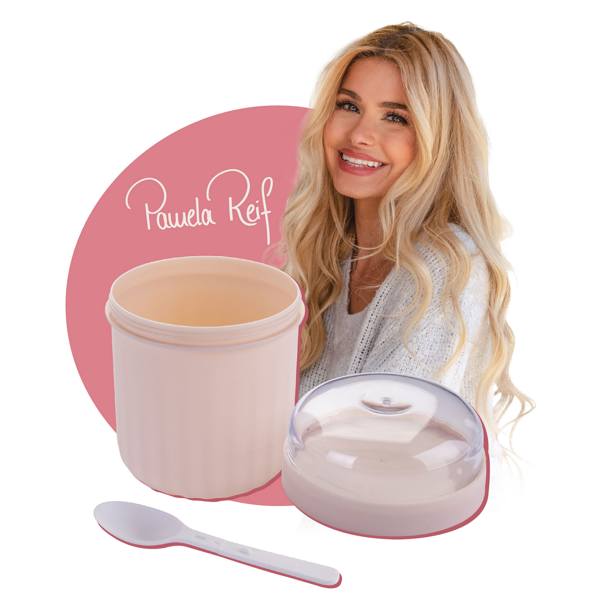 Pamela Reif Müsli to go Becher inkl. Löffel, 500ml, beige