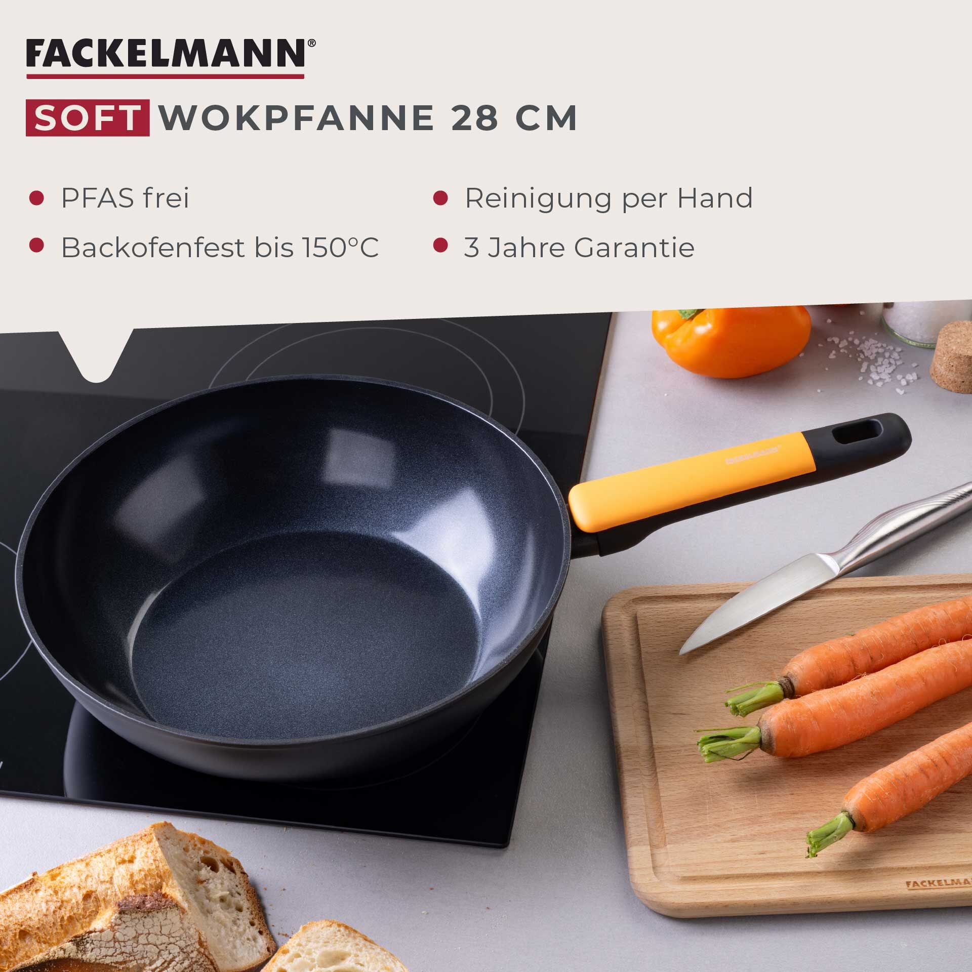 Wokpfanne Soft Collection, Keramik, antihaft, Ø28cm