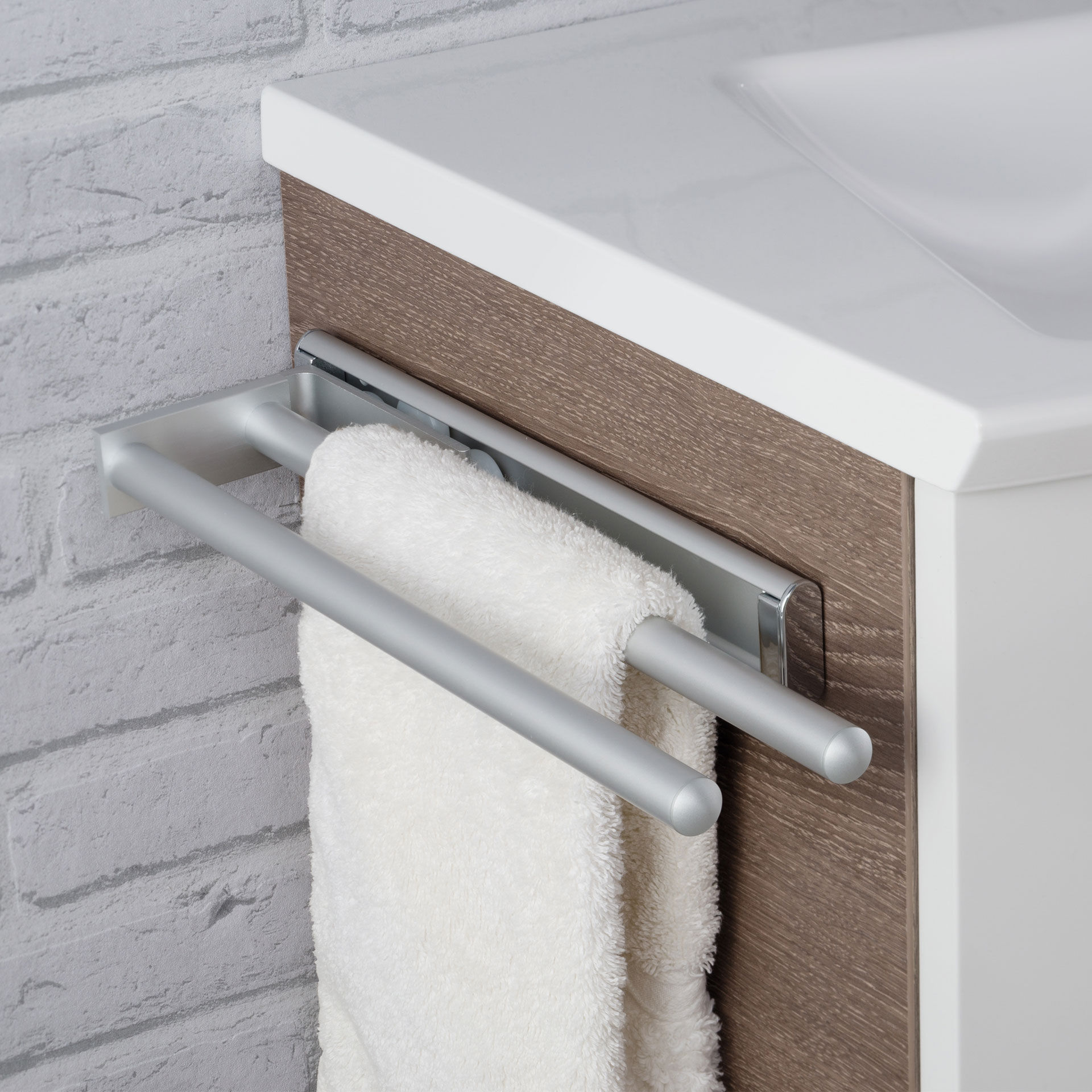 Handtuchhalter ausziehbar, Aluminium, 2-armig