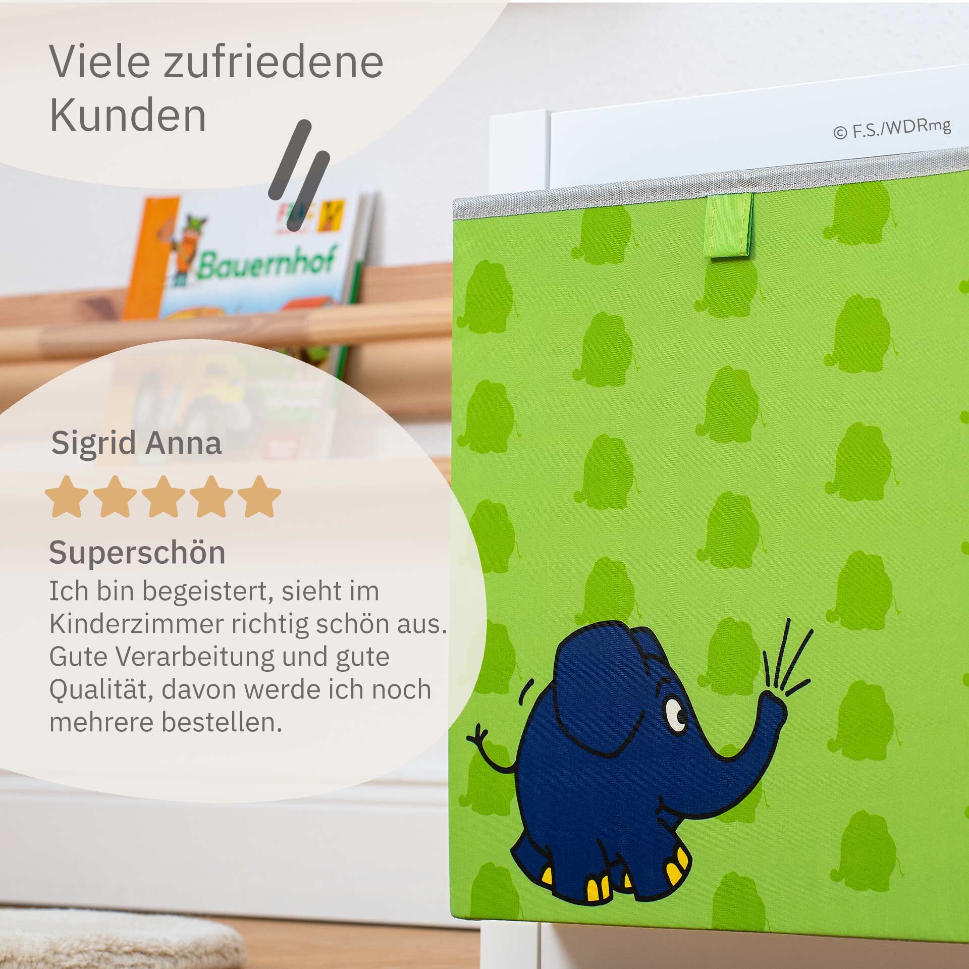 Aufbewahrungsbox DieMaus Elefant, grün