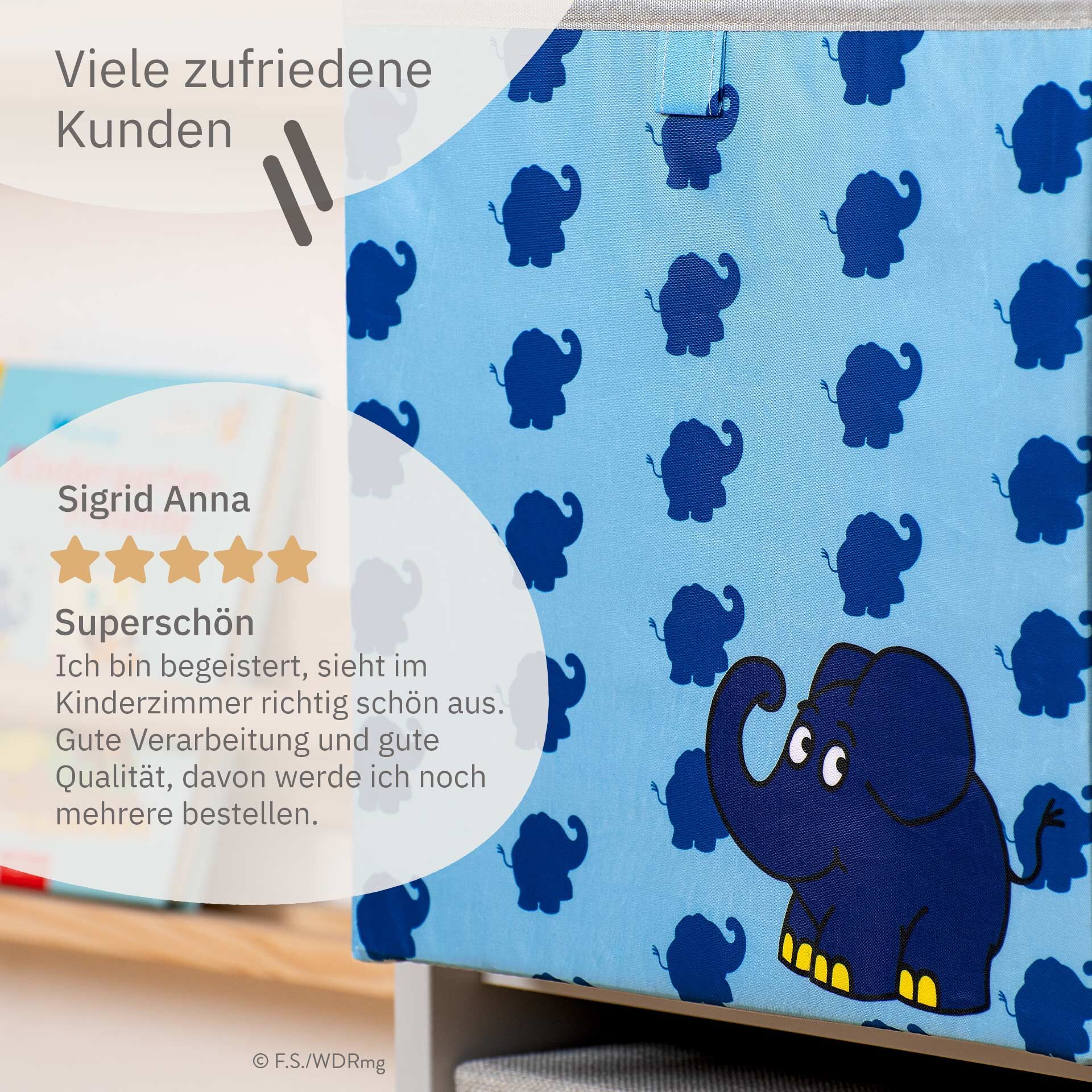 Aufbewahrungsbox 2er-Set DieMaus & Elefant, 30x30x30cm