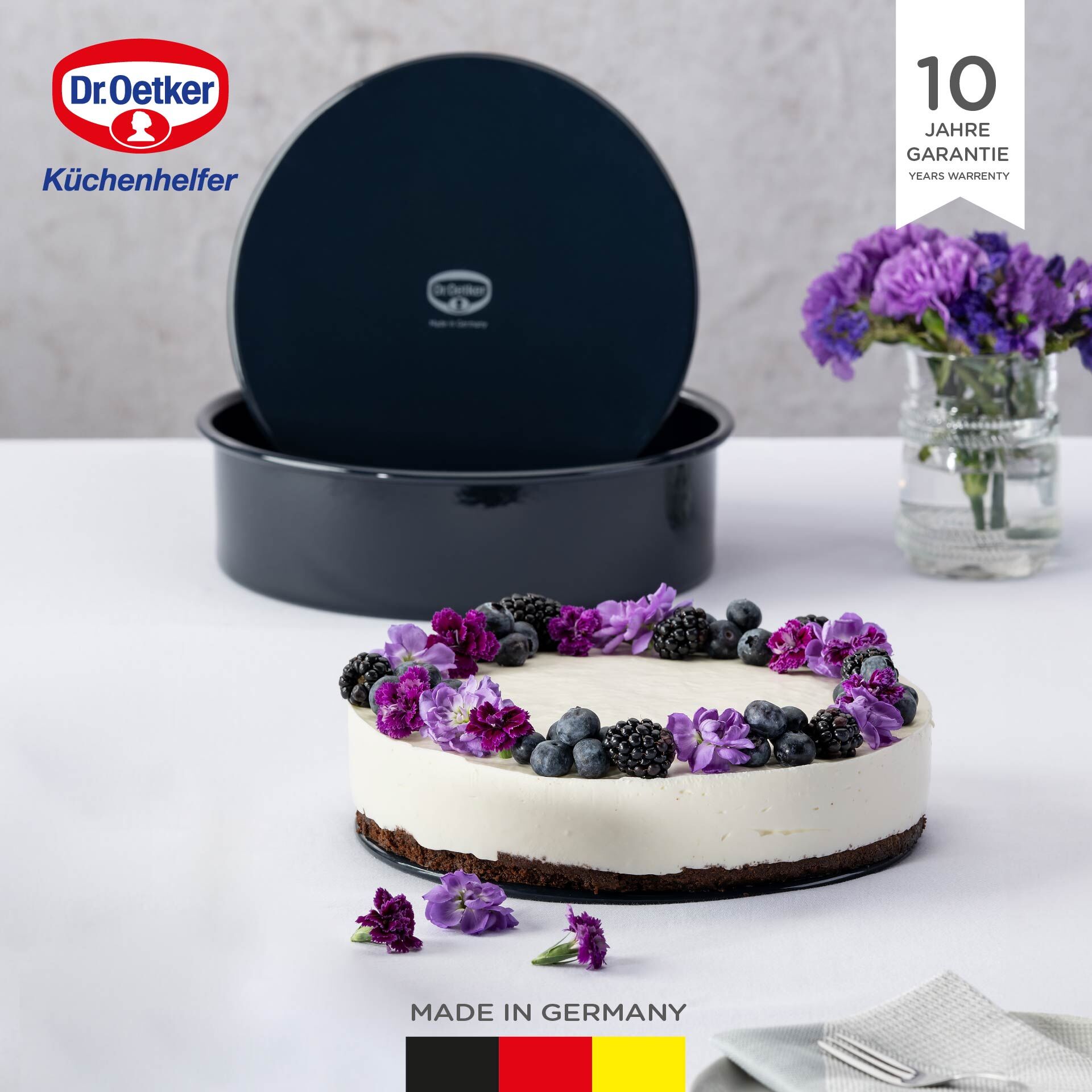 Backform mit Hebeboden Back-Liebe Emaille, Ø26cm