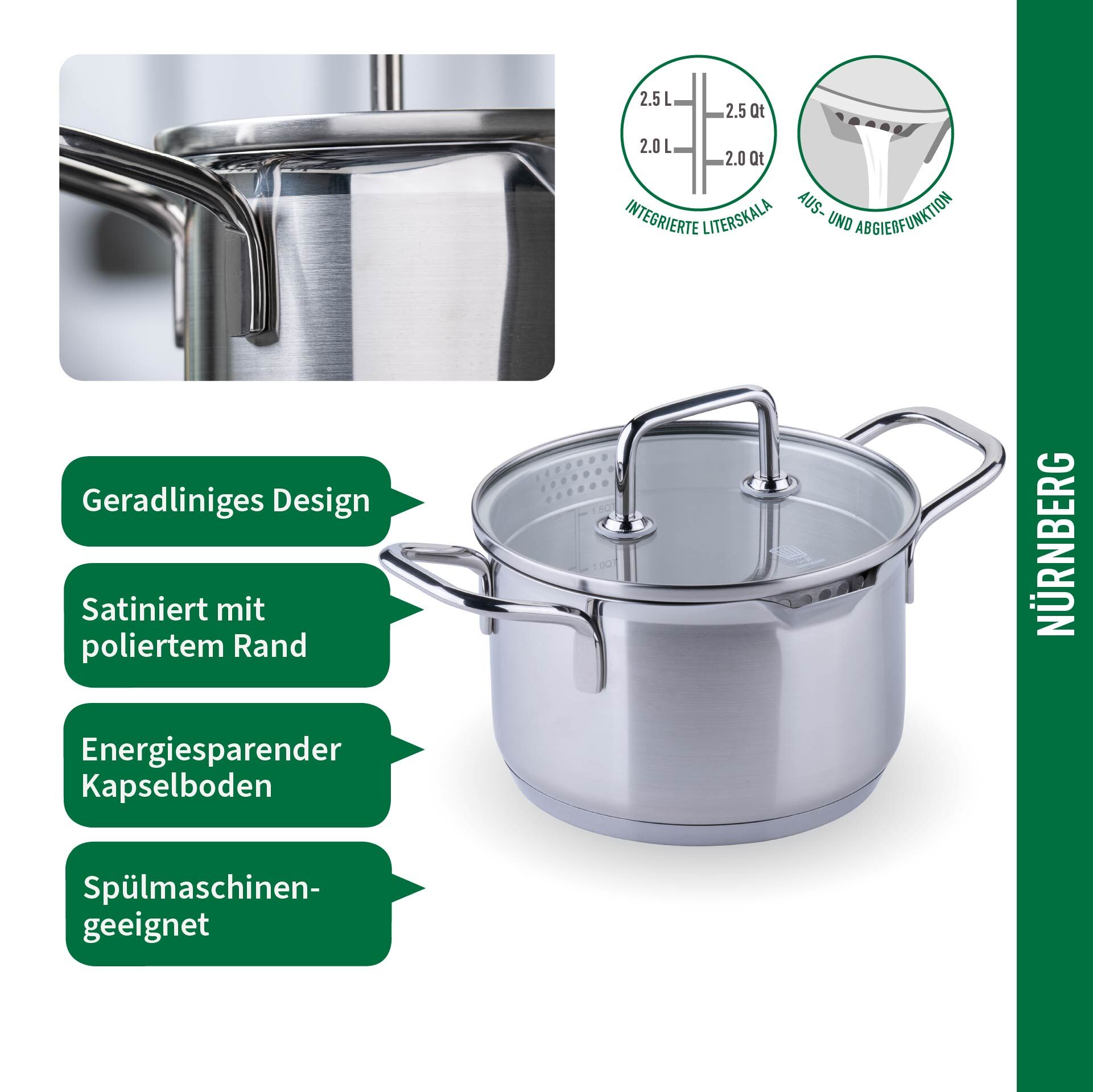 Kochtopf mit Glasdeckel Nürnberg, Ø16cm