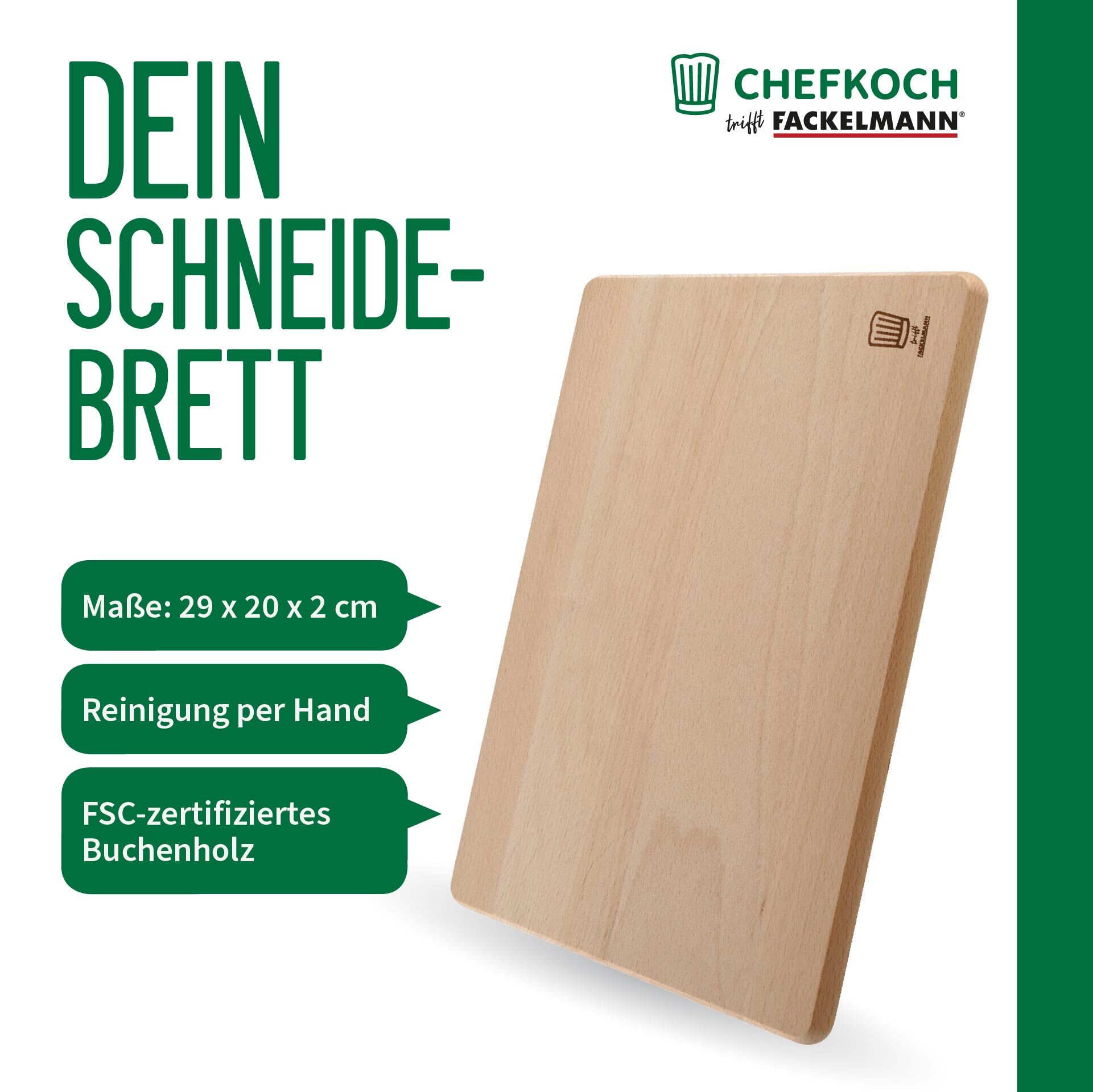 Schneidebrett, Buche, 29x20cm