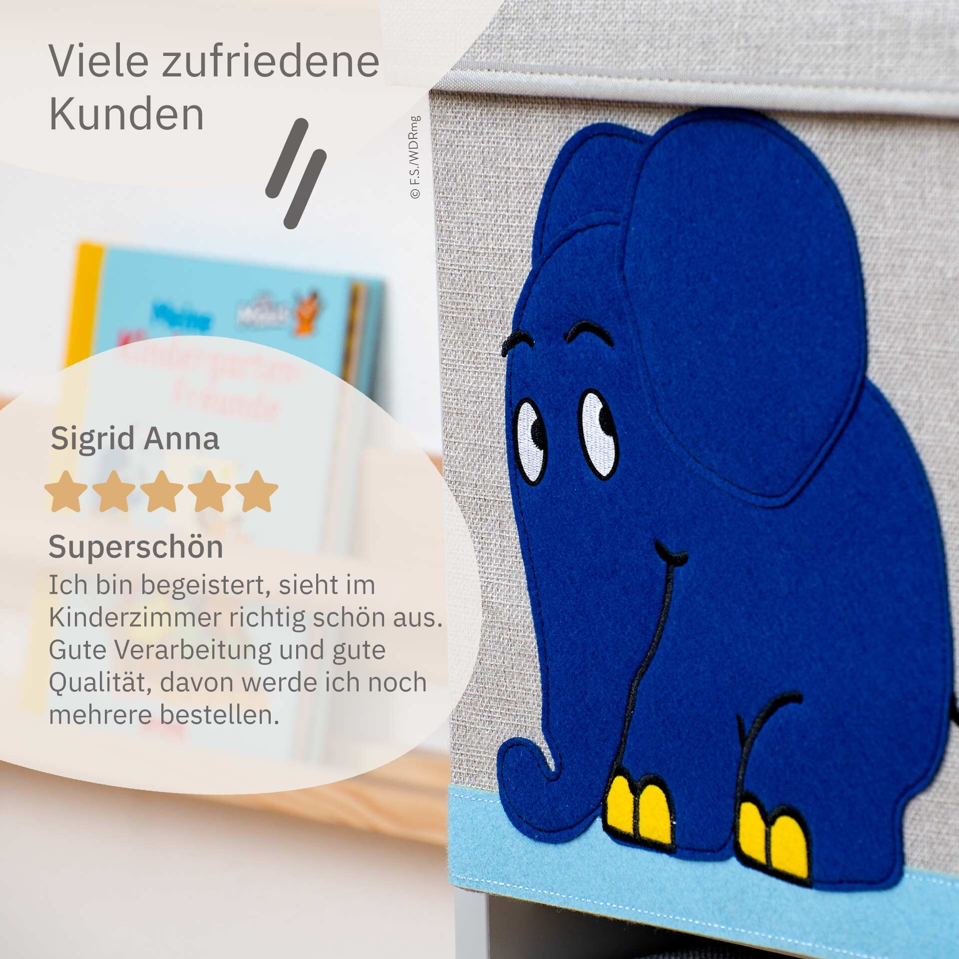 Aufbewahrungsbox mit Deckel DieMaus Elefant