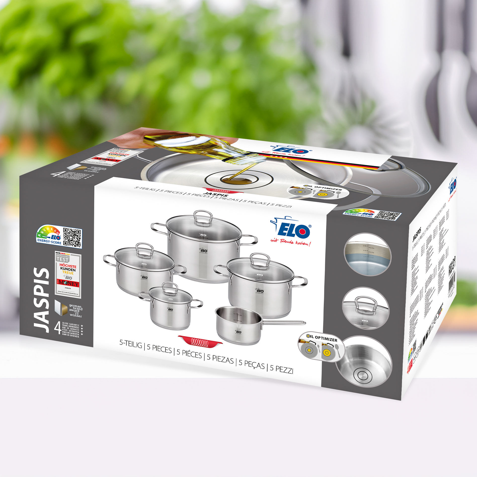 Topf-Set Jaspis, 5-teilig