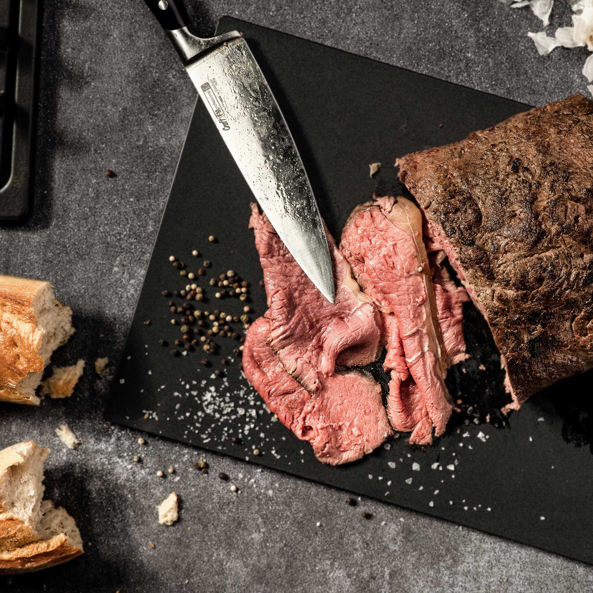 Schneidebrett HACCP für gekochtes Fleisch, 45x30cm, schwarz