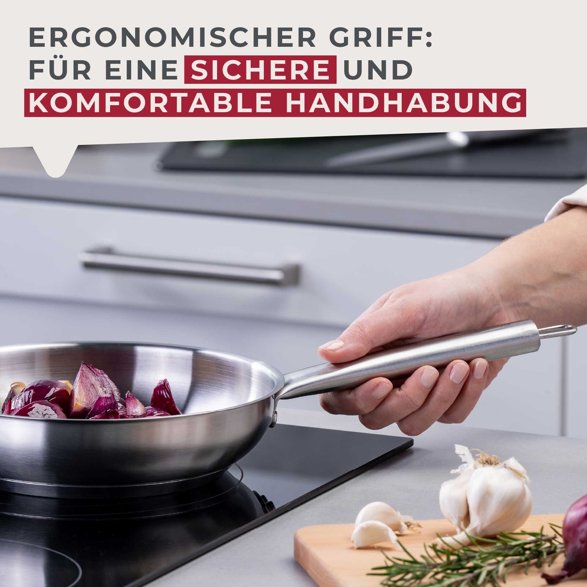 Bratpfanne Ovalgriff, Ø20cm, Edelstahl