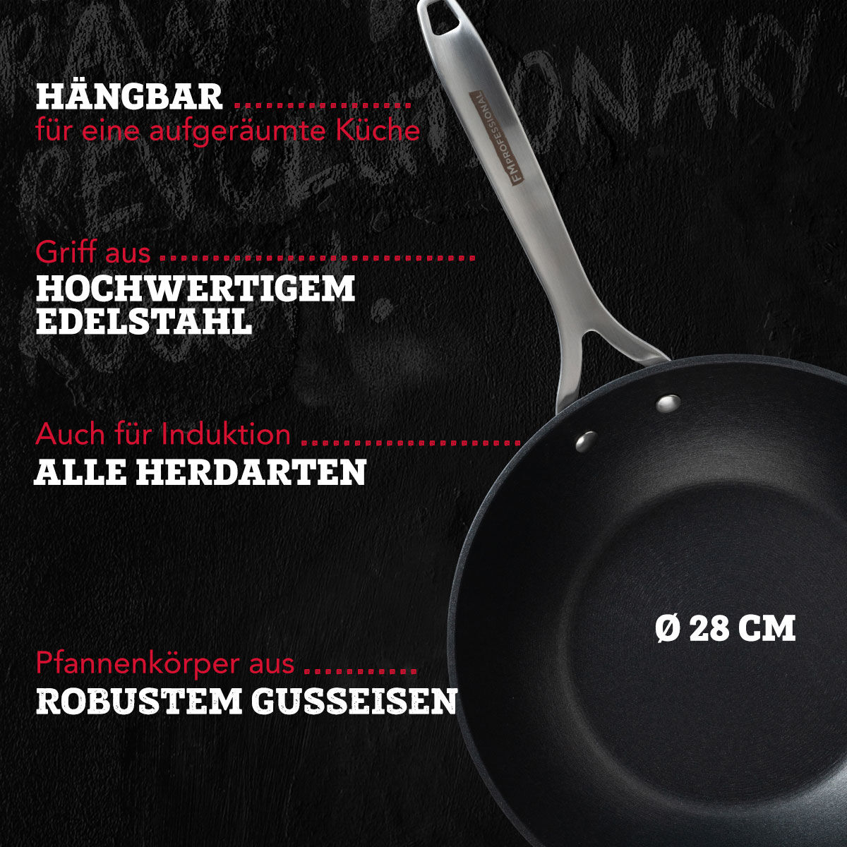 Profi Wokpfanne Force, Ø28cm