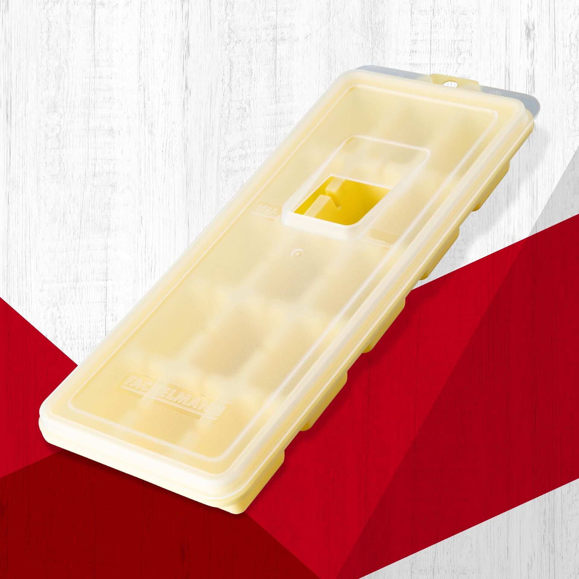 Eiswürfelform mit Deckel, gelb