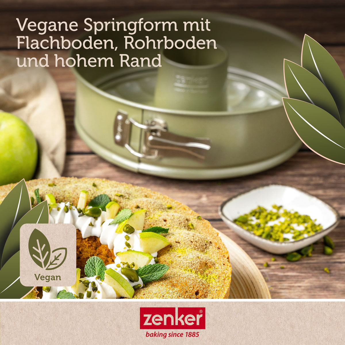 Springform mit Flach- und Rohrboden Green Vision, Ø 26cm