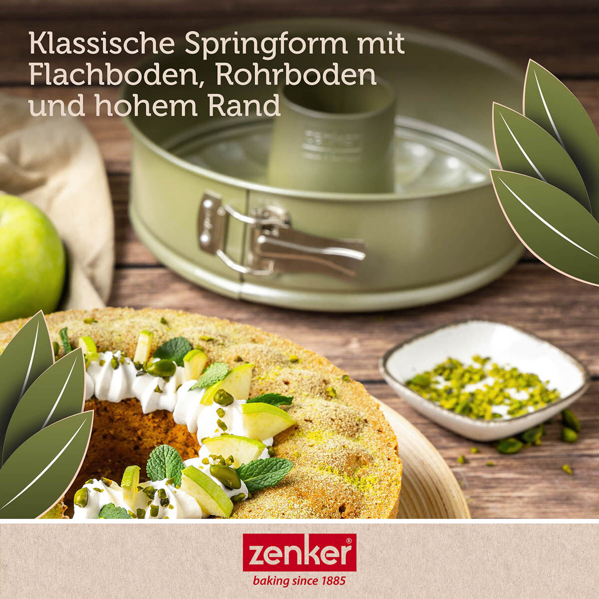 Springform mit Flach- und Rohrboden Green Vision, Ø 26cm