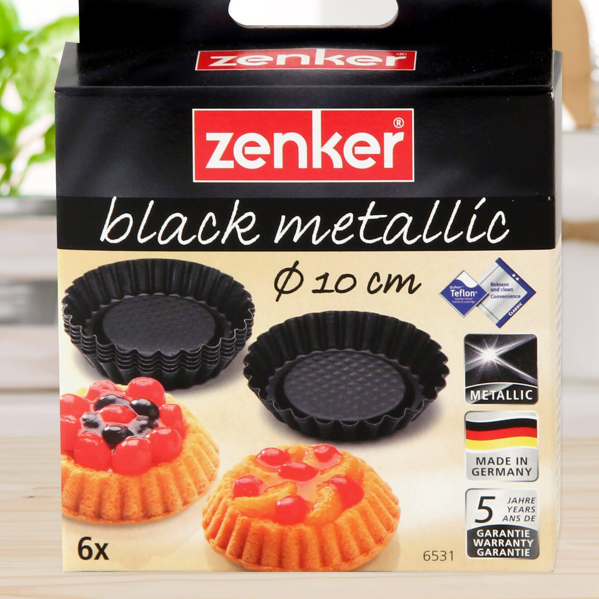 Torteletts Black Metallic, 10cm, 6 Stk