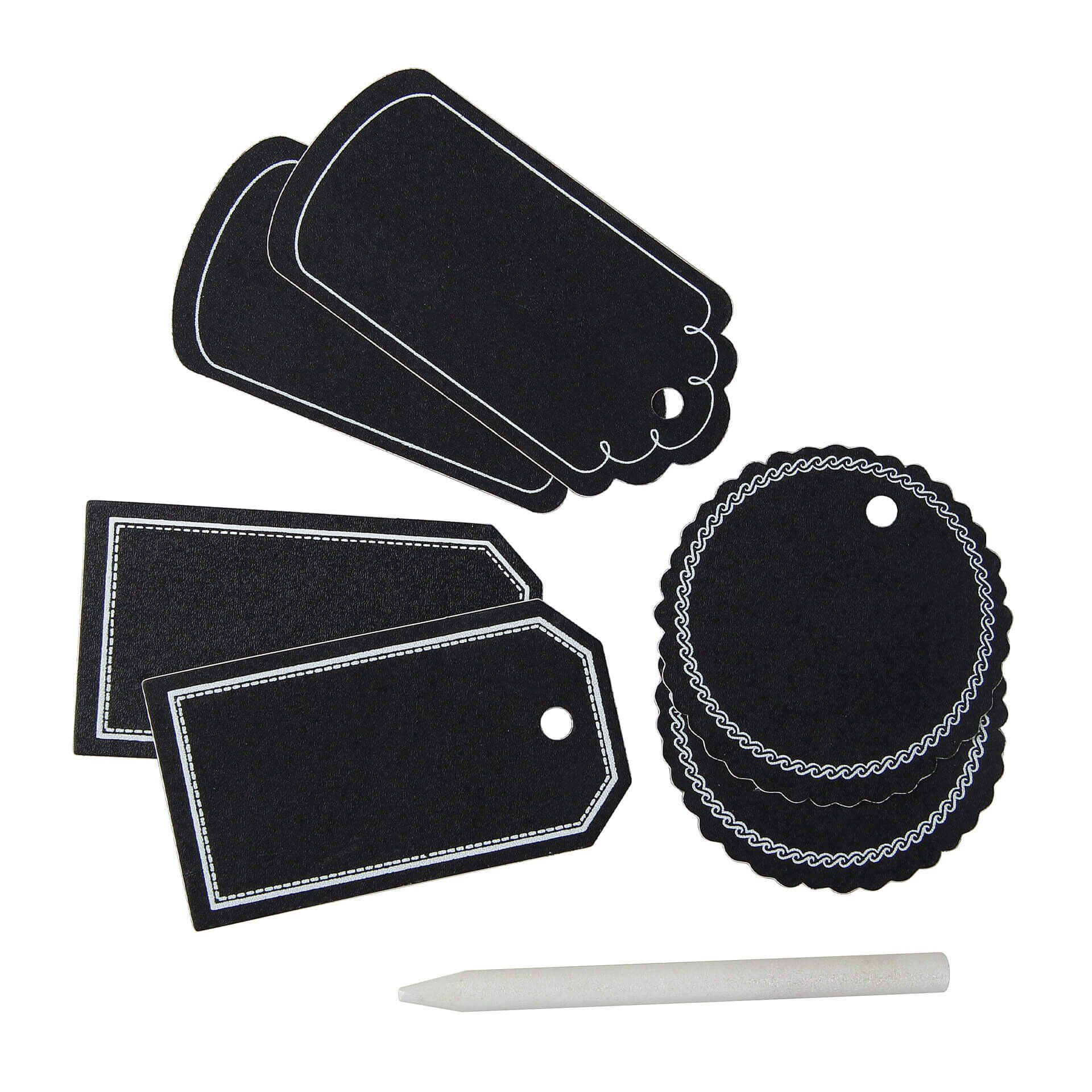 Tafelfolienanhänger mit Speckstift, 7-teilig Tafelfolienanhänger mit Speckstift, 7-teilig