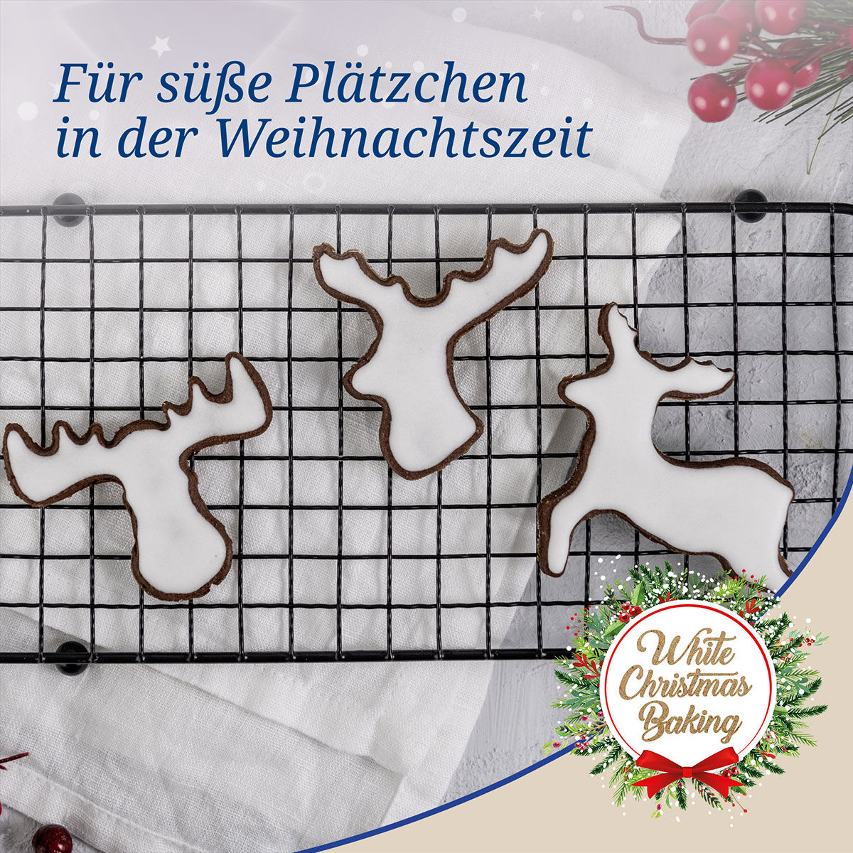 Ausstecher Hirsch und Elch White Christmas Baking, 3-teilig