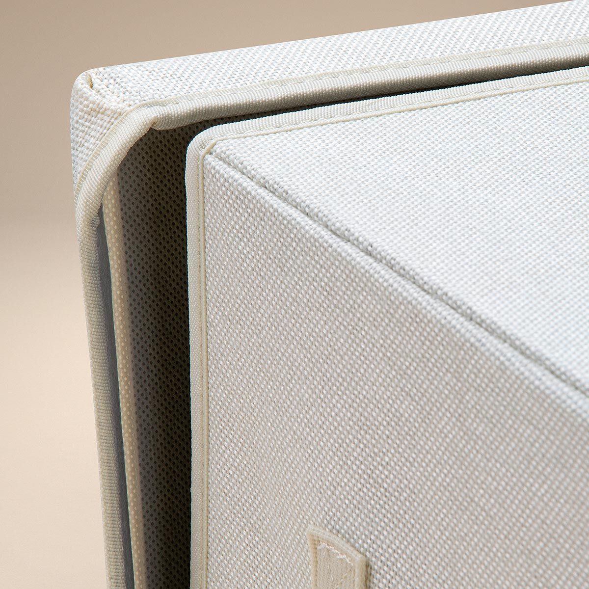 Aufbewahrungsbox mit Deckel, Hund, beige, 33x33x33cm