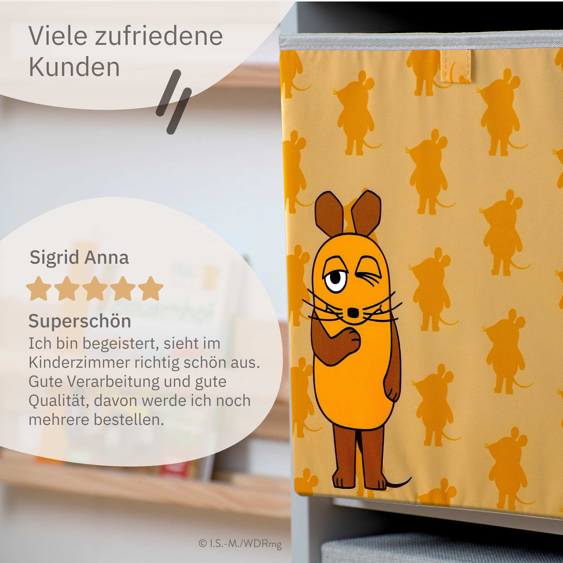 Aufbewahrungsbox DieMaus, apricot, 30x30x30cm