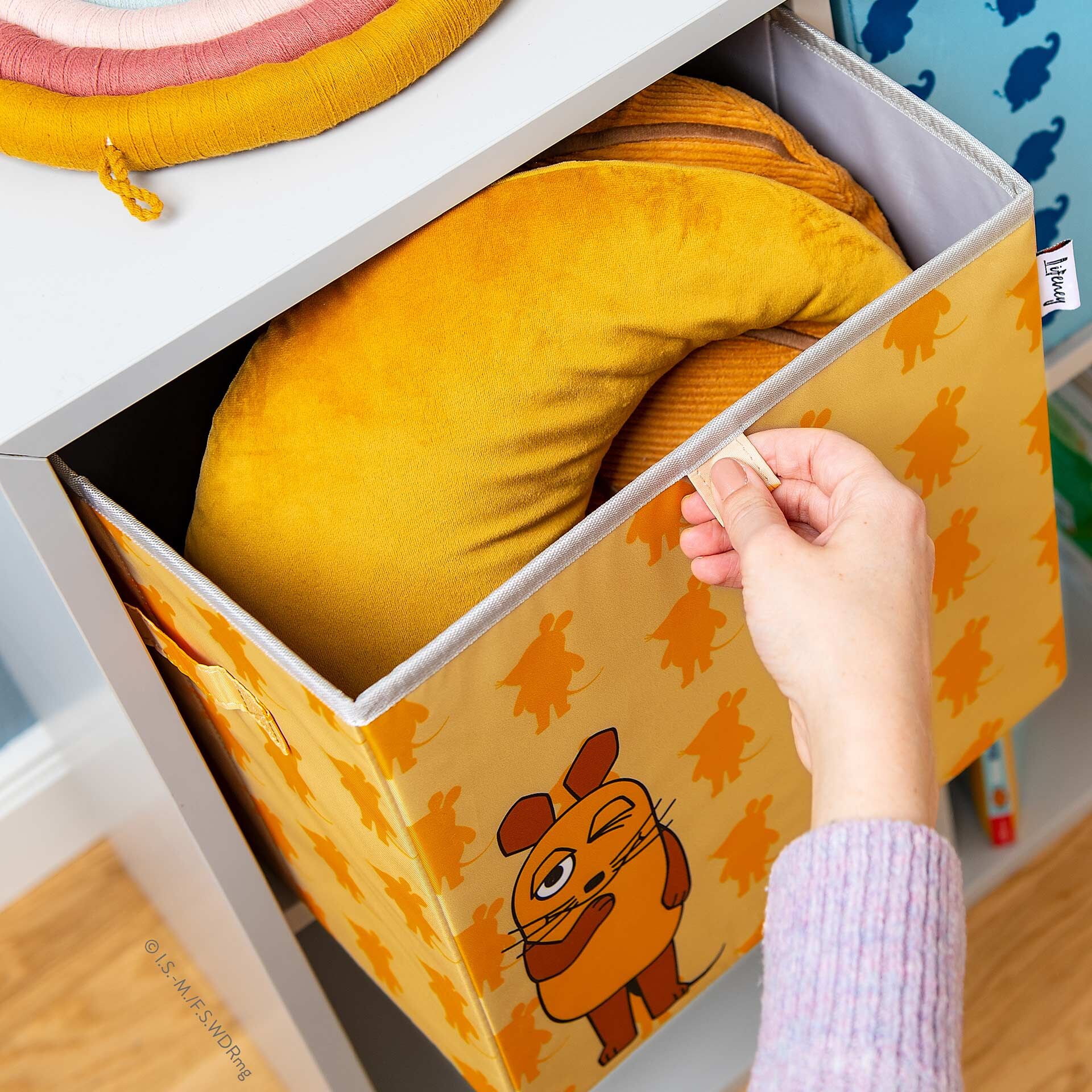 Aufbewahrungsbox DieMaus, apricot, 30x30x30cm