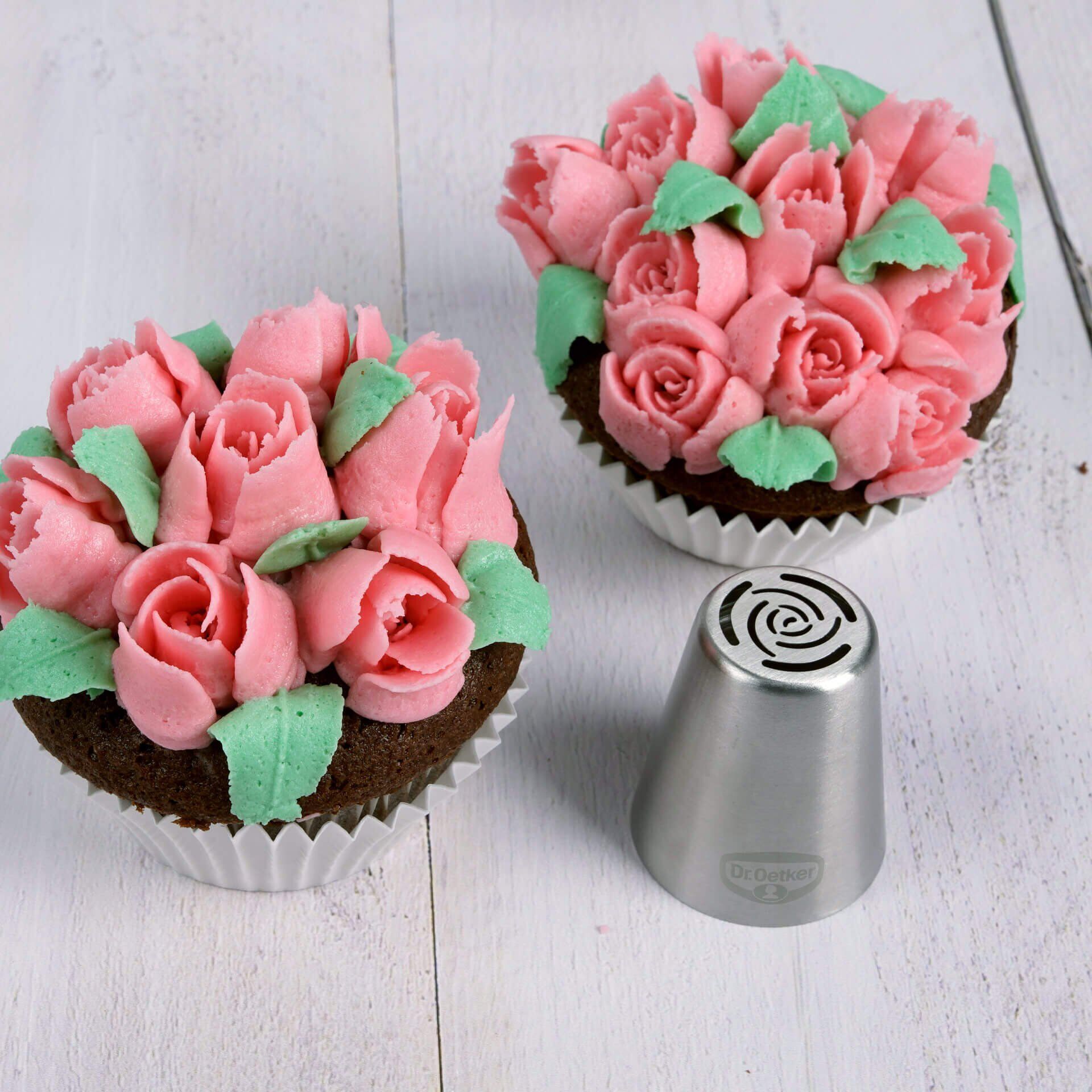 Blüten Tülle Rose inkl. 4 Einwegspritzbeutel, 5-teilig