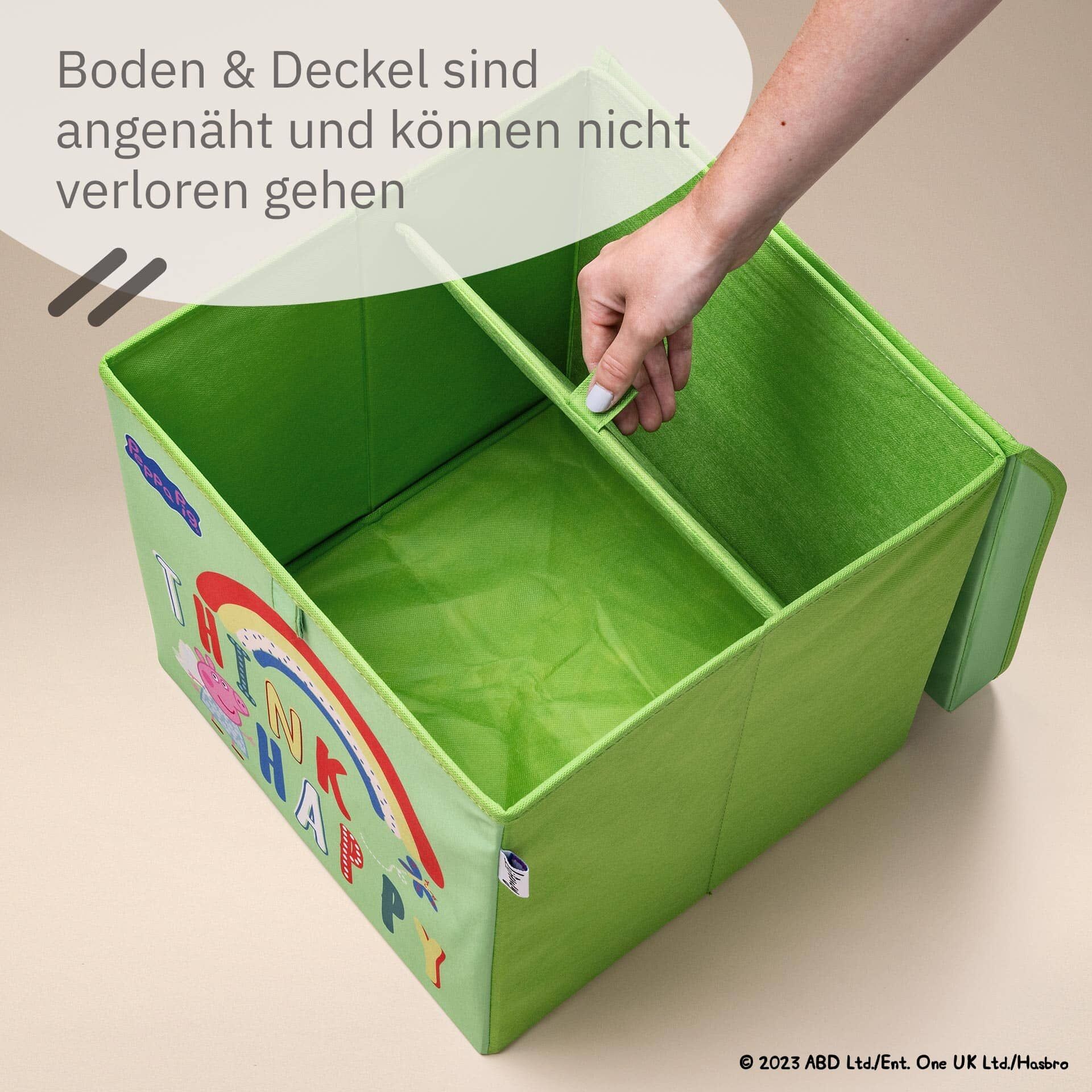 Aufbewahrungsbox Peppa Pig Happy mit Deckel, 33x33x33cm