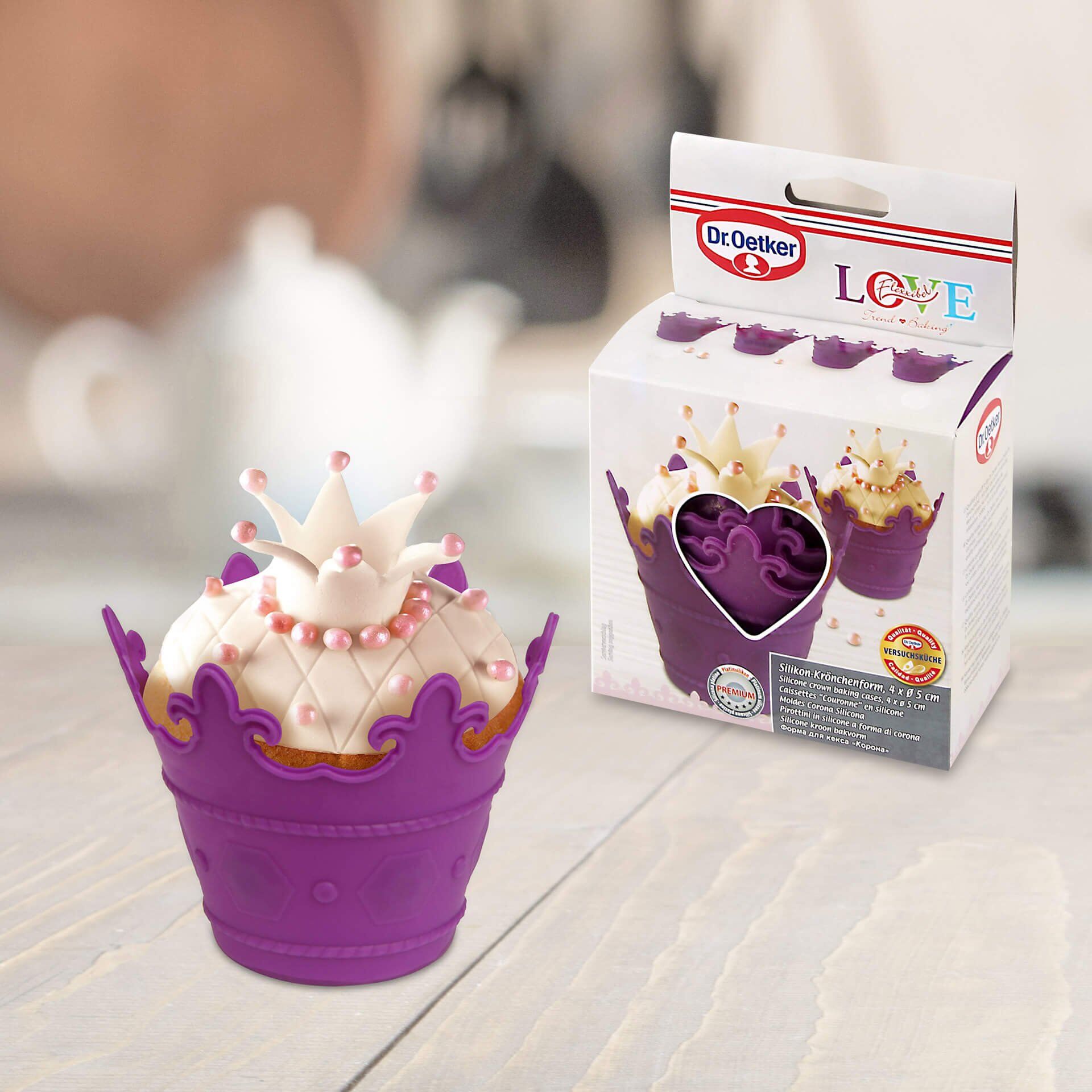 Muffinkrönchen Flexxibel Love, 4-teilig, Silikon