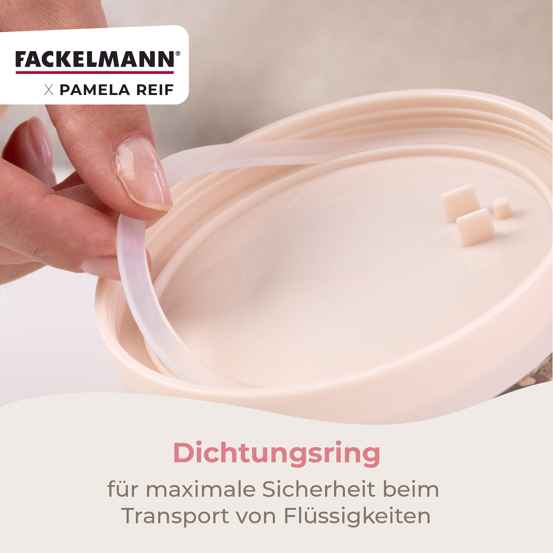 Pamela Reif Müsli to go Becher inkl. Löffel, 500ml, beige