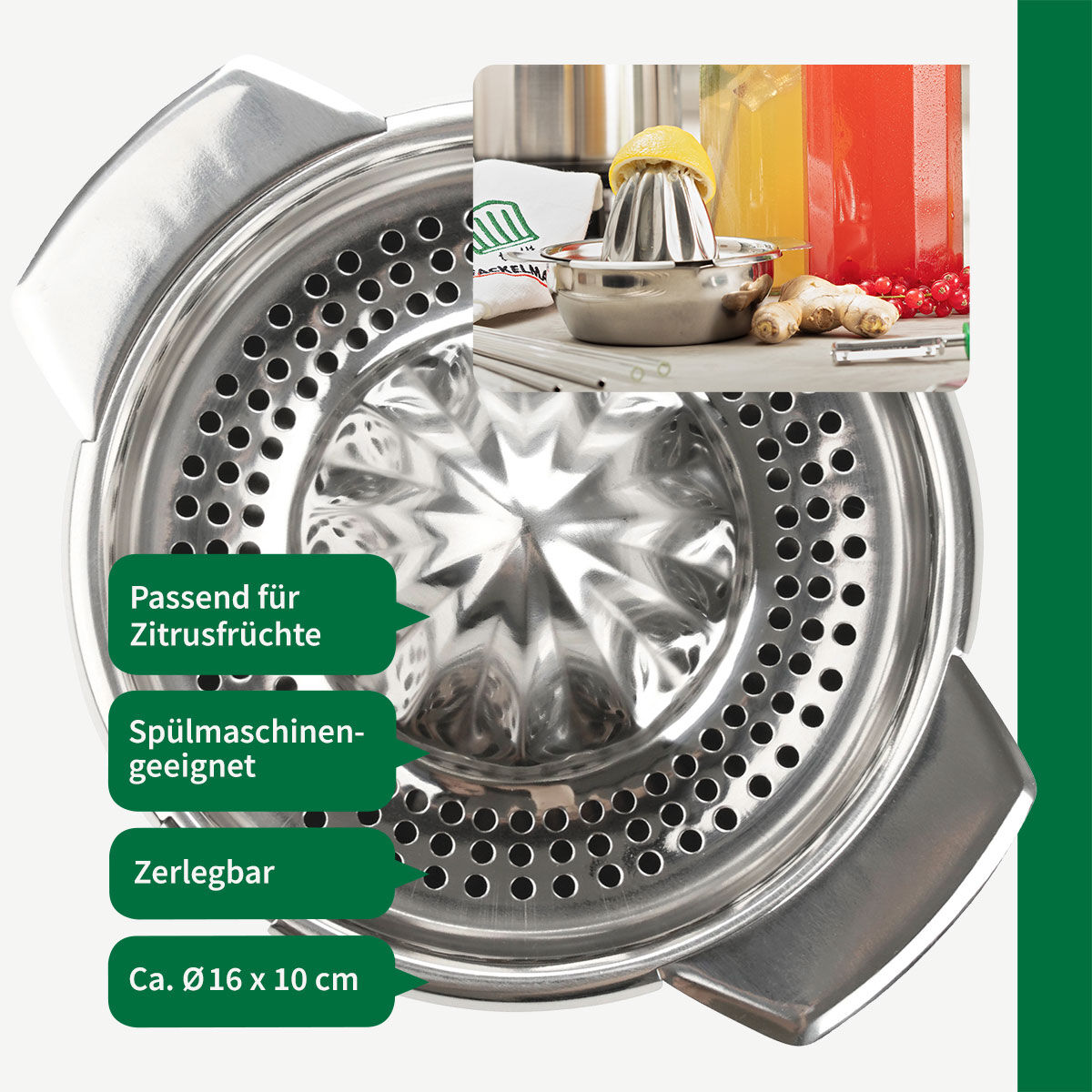 Zitronenpresse, 16cm, 2-teilig