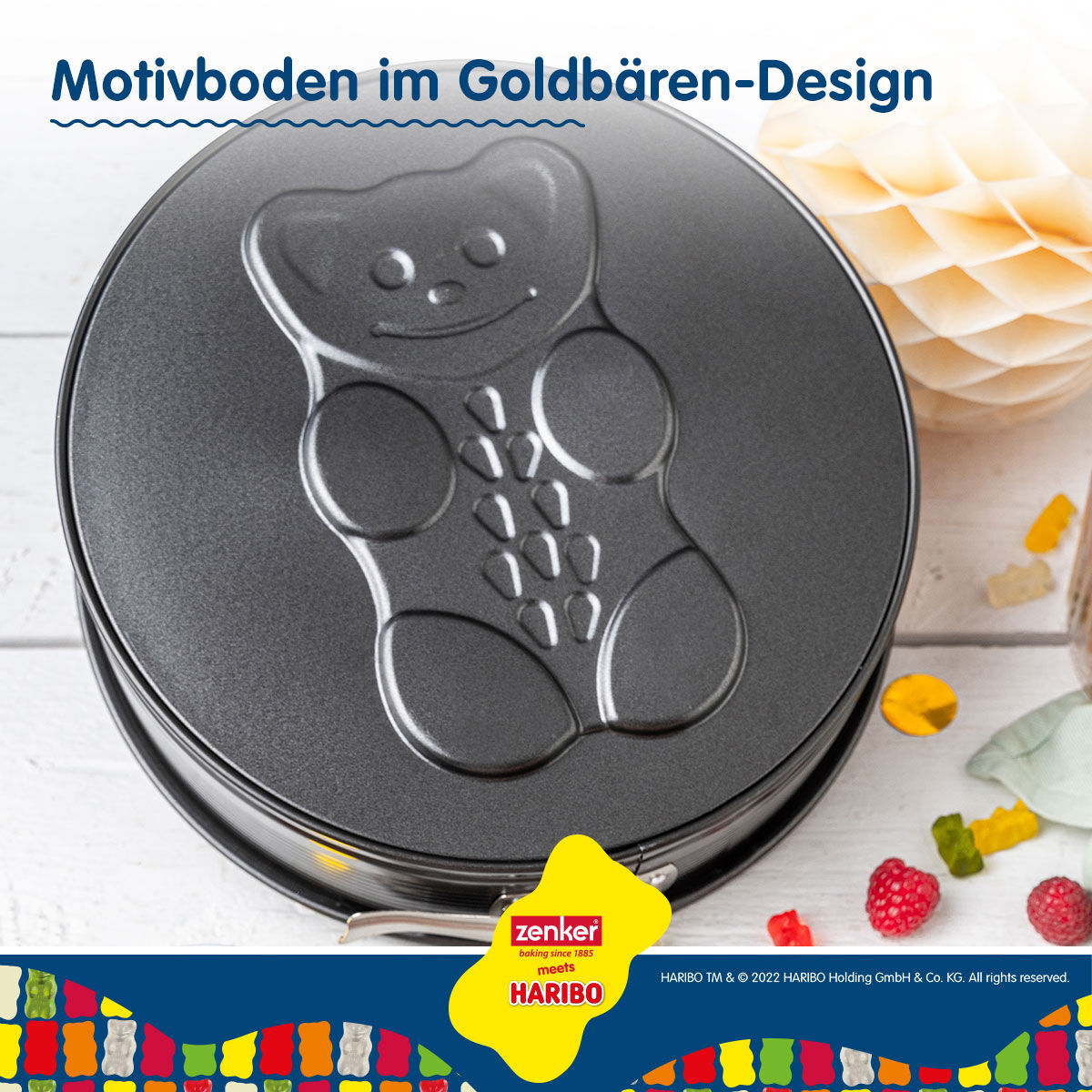 Springform mit Motivboden HARIBO Goldbär, Ø26cm