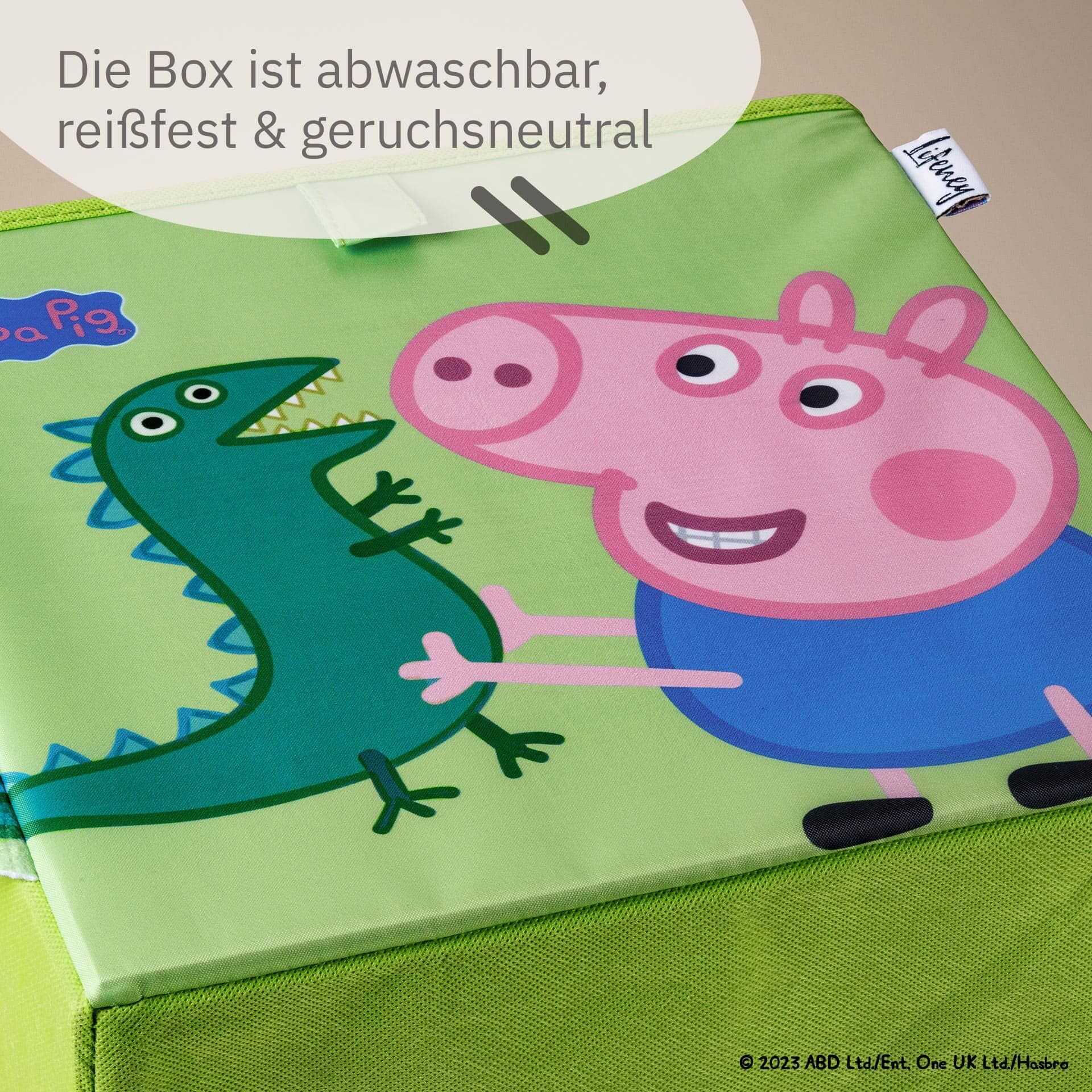 Aufbewahrungsbox Peppa Pig George und Dino, 30x30x30cm