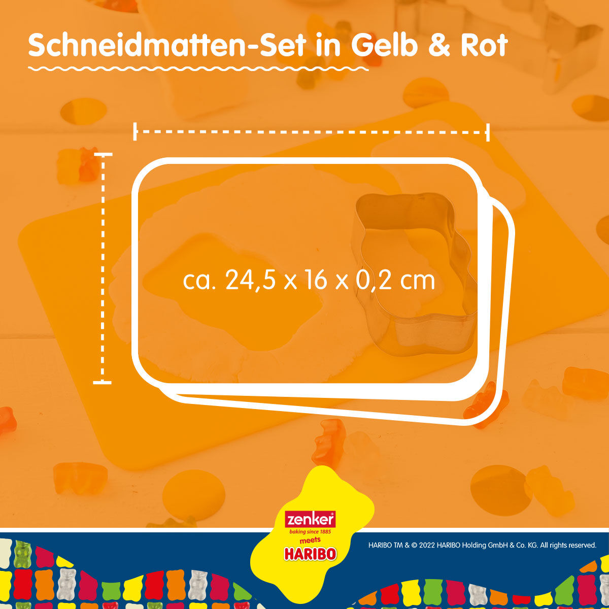 Schneidmatten-Set "HARIBO Goldbär", 24x16cm, 2-tlg