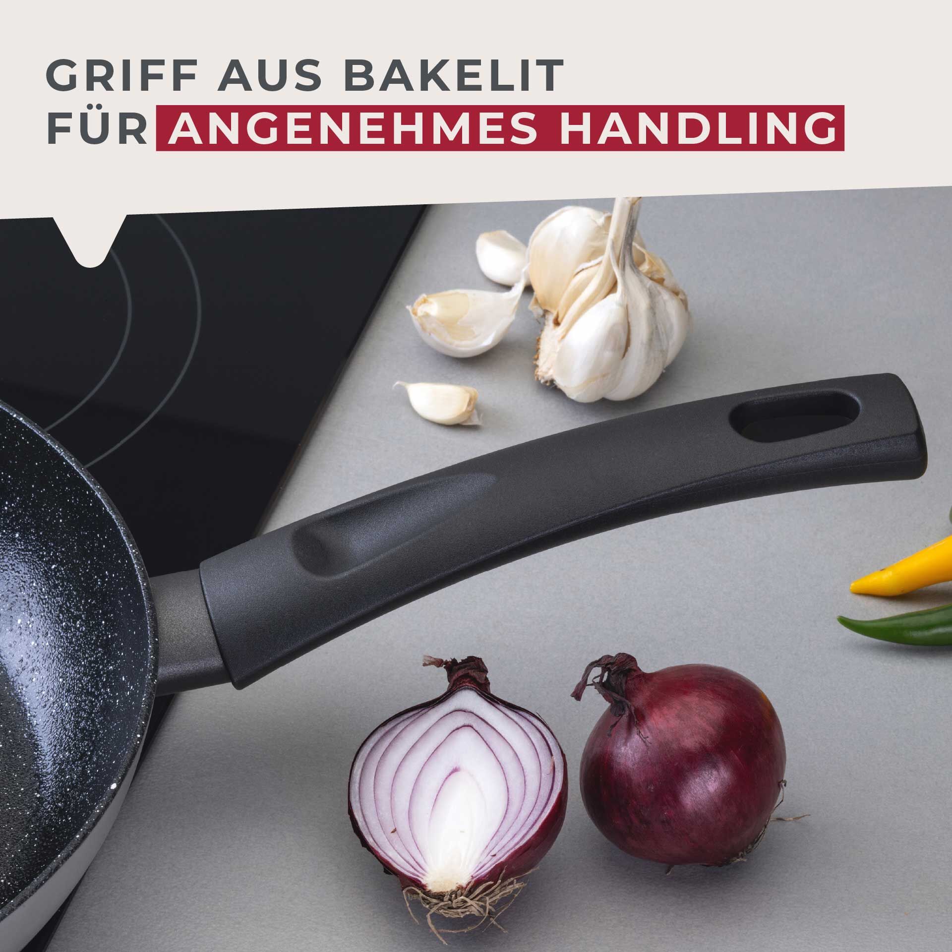 Bratpfannen-Set "Crisp", Keramik, antihaft, Ø20/24/28cm, 3-tlg.