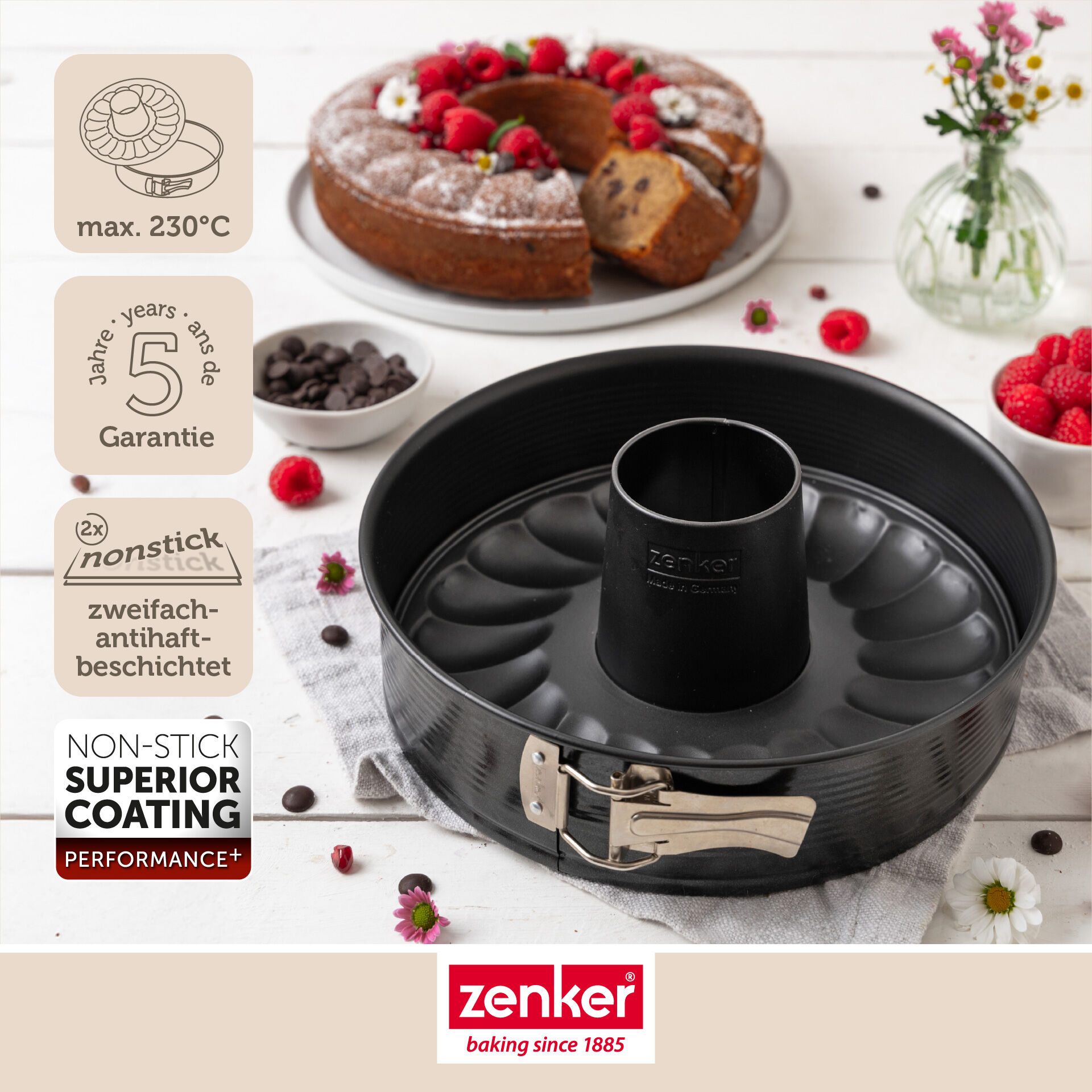 Springform mit Flach- und Rohrboden Perfect Black+, Ø28cm