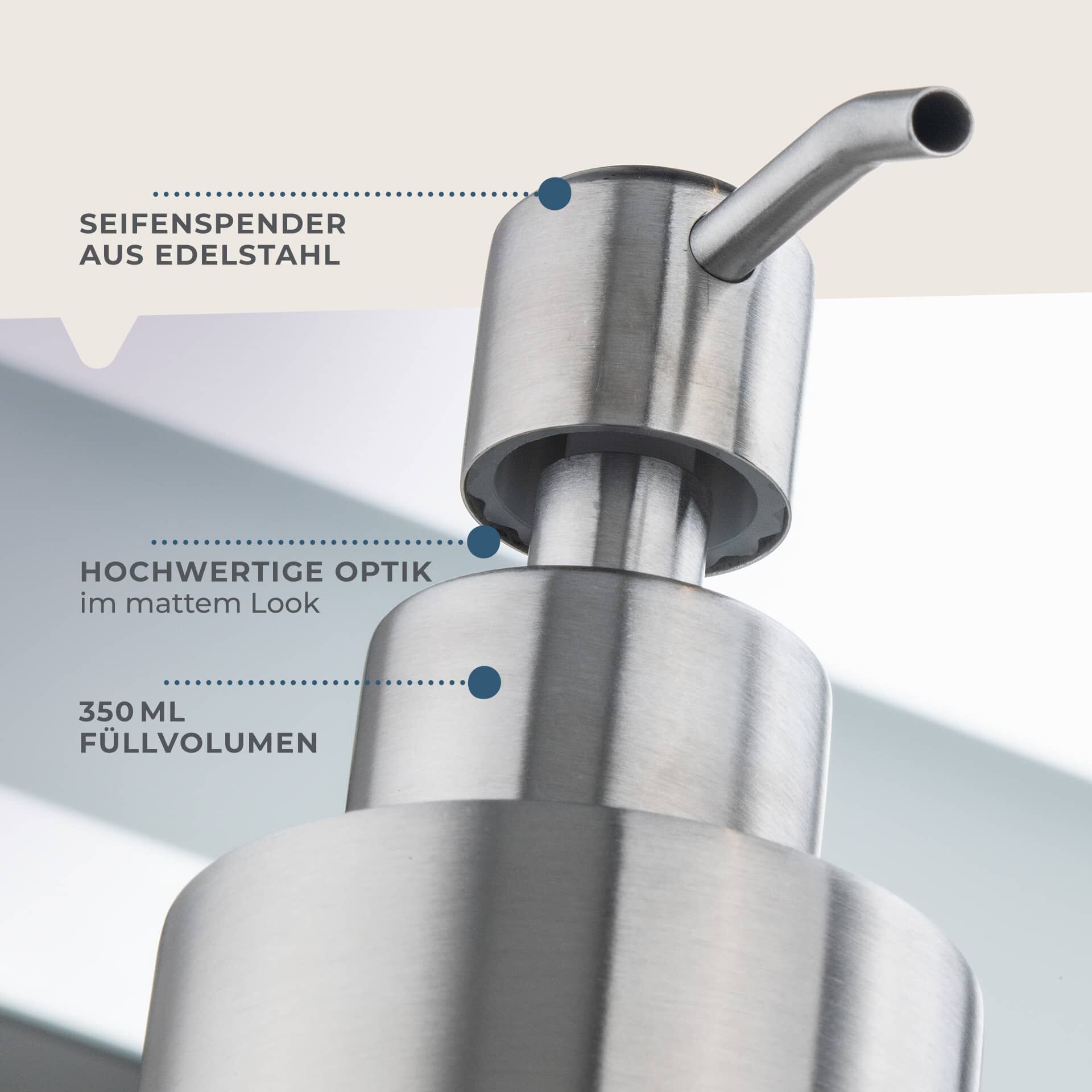 Seifenspender, 350ml, Edelstahl