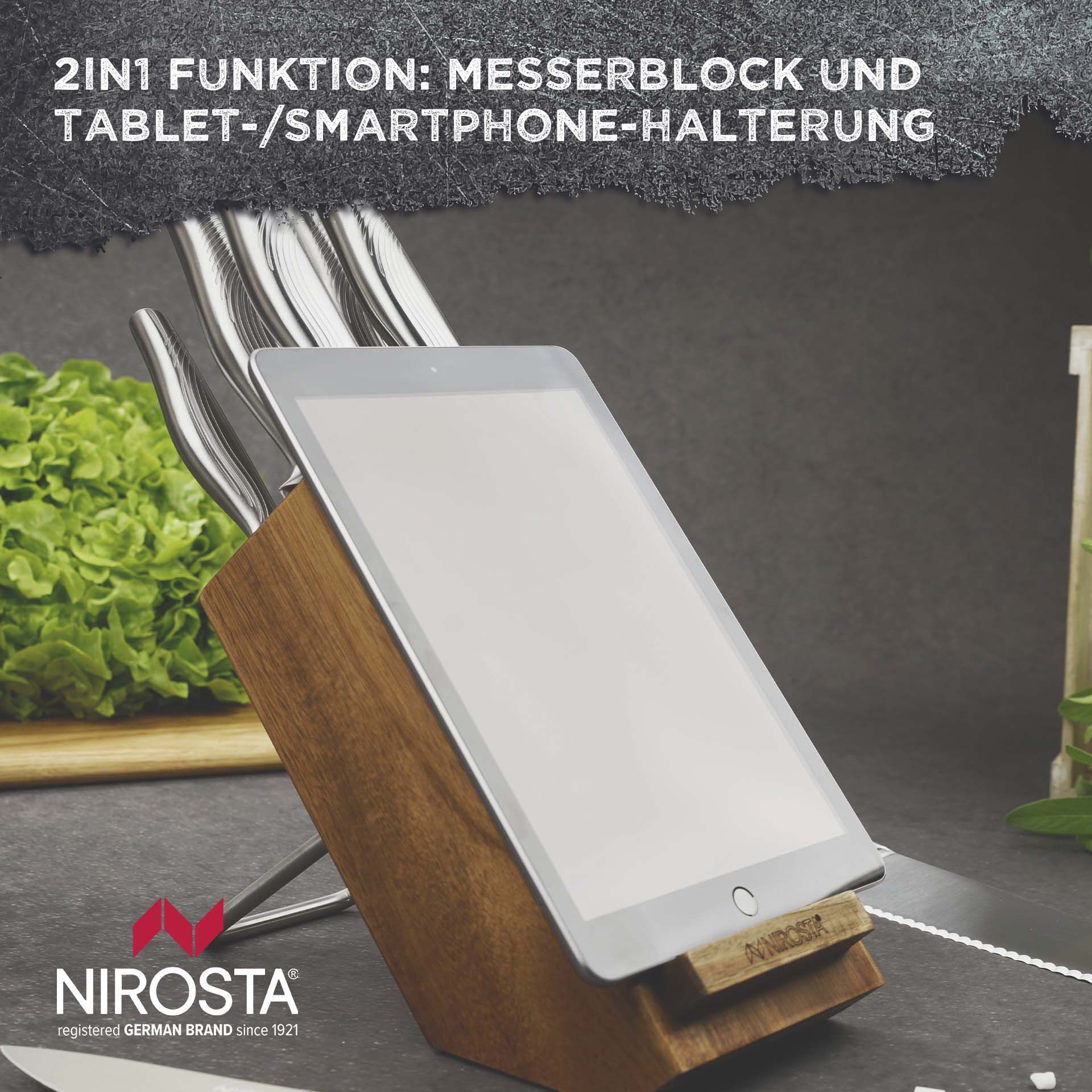 Messerblock mit Tablethalter Messerblock mit Tablethalter