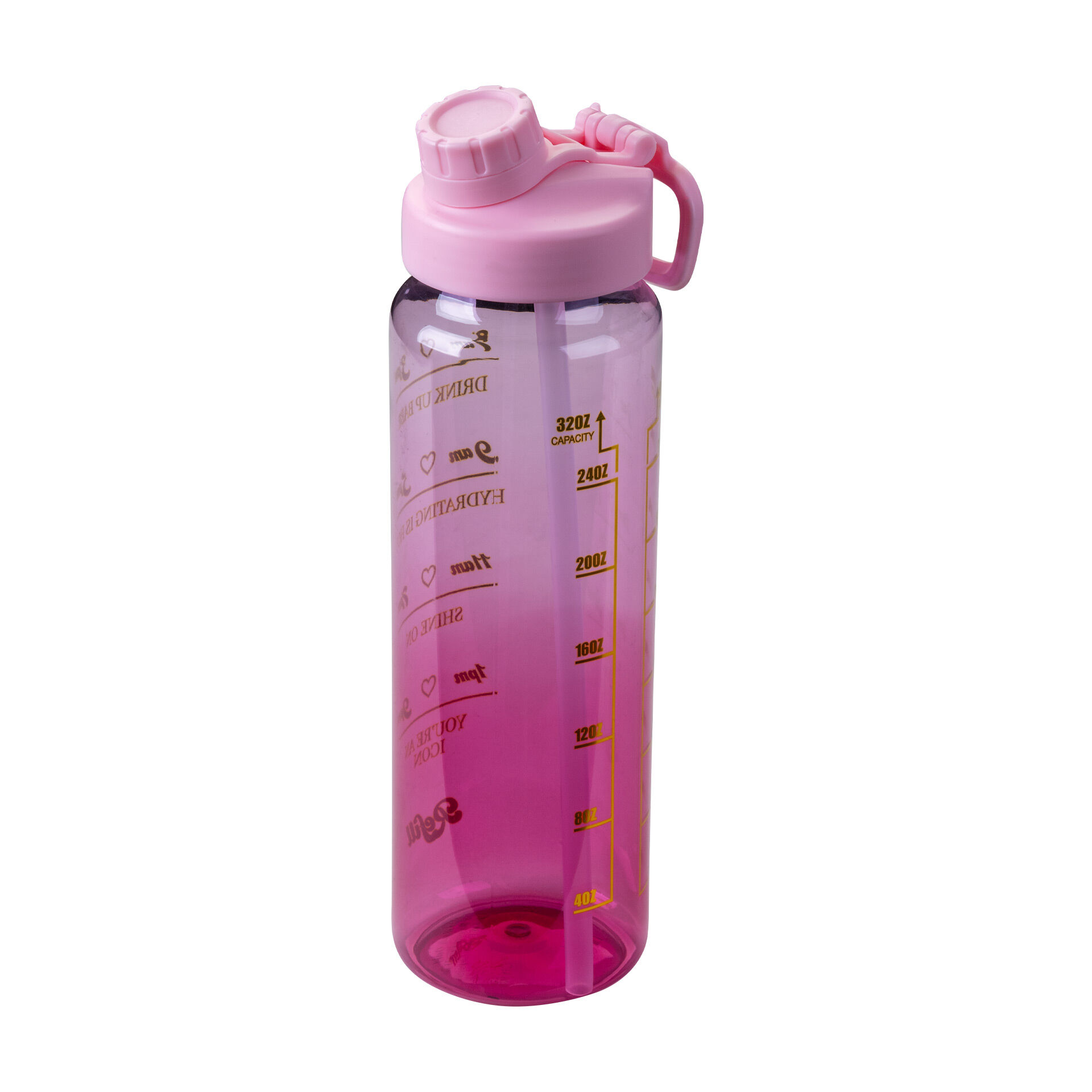 Motivations-Trinkflasche, rosa, 900ml