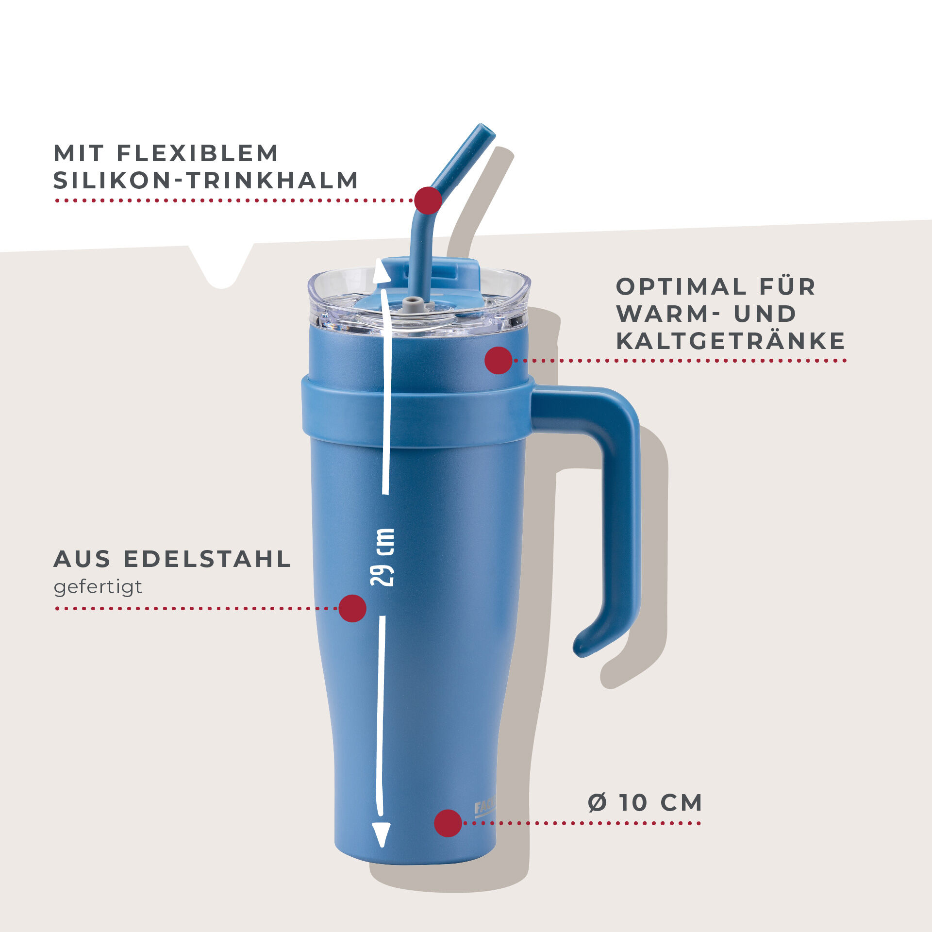 Thermotrinkbecher Blau, 1,2 L