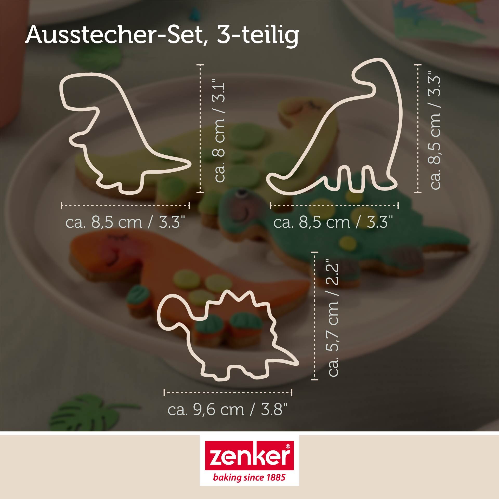 Dino Ausstecher-Set, 3-teilig