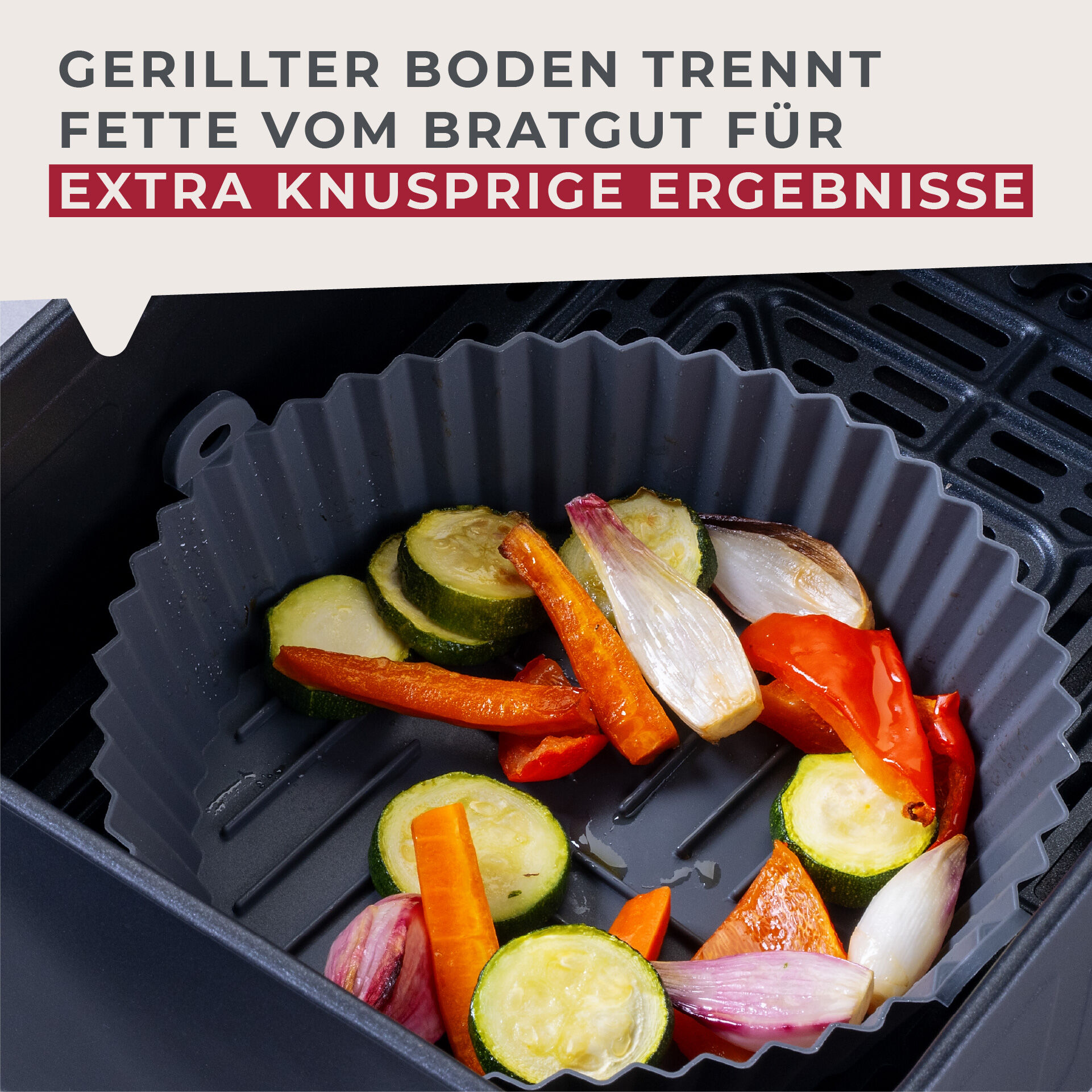 Silikonform für Heißluftfritteuse rund, Ø15cm