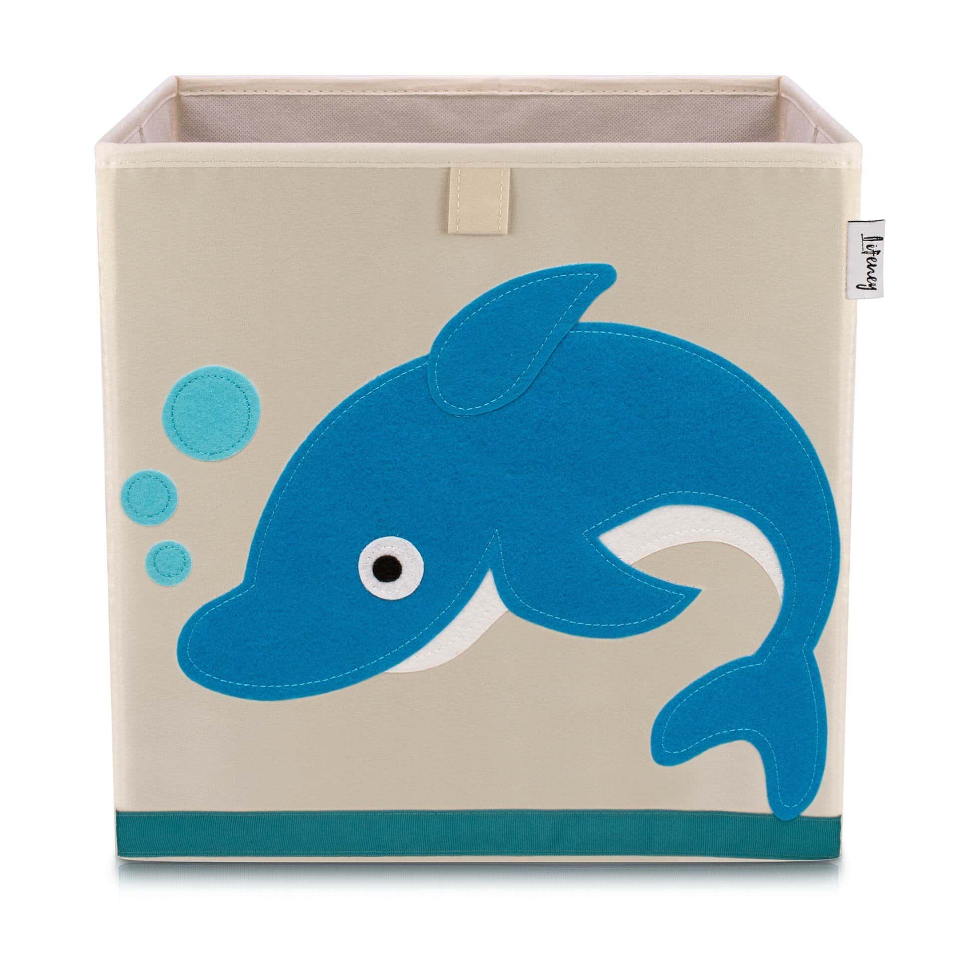 Aufbewahrungsbox Delfin, beige, 33x33x33cm
